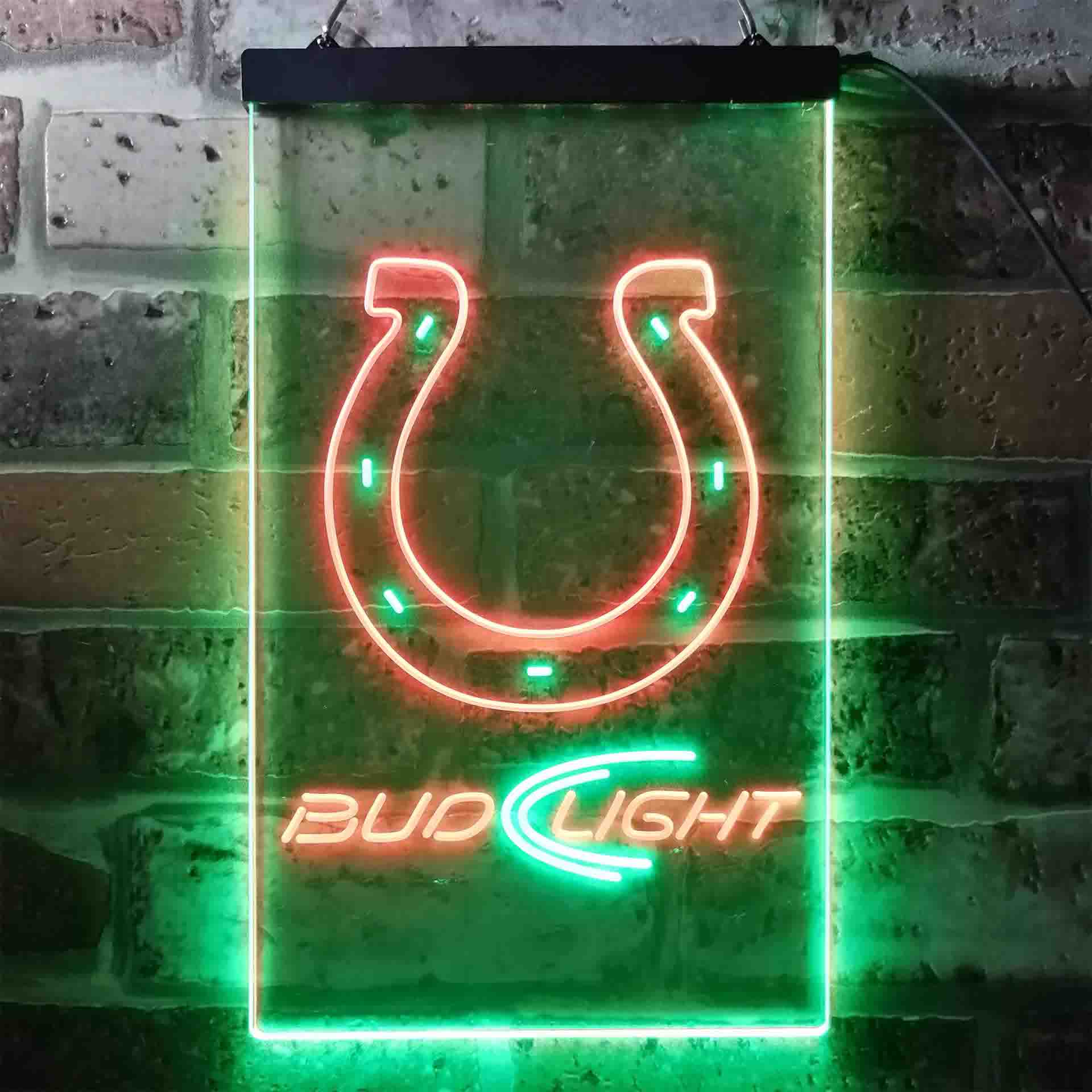 Bud Light Indianapolis Colts Dual Color LED Neon Sign ProLedSign