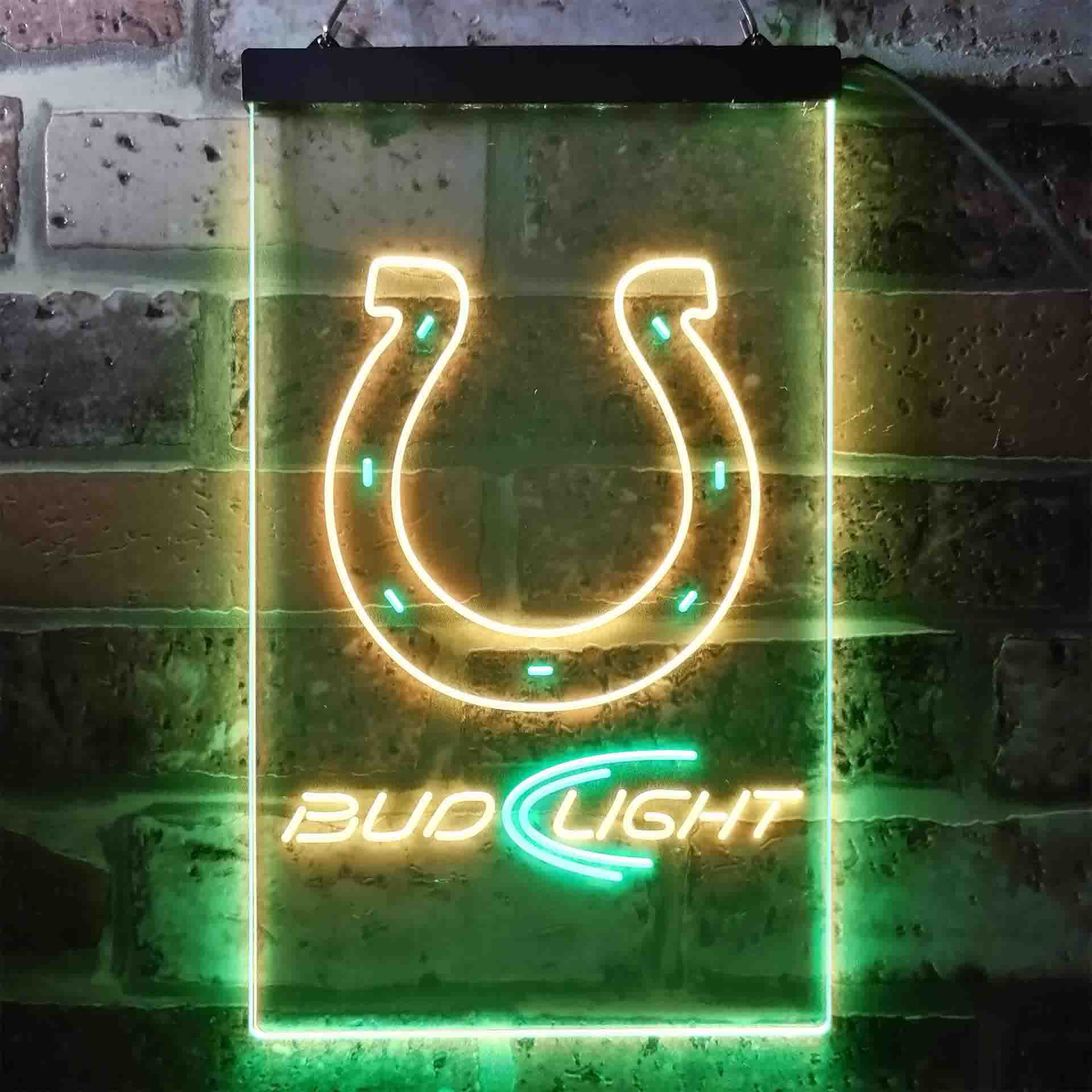 Bud Light Indianapolis Colts Dual Color LED Neon Sign ProLedSign