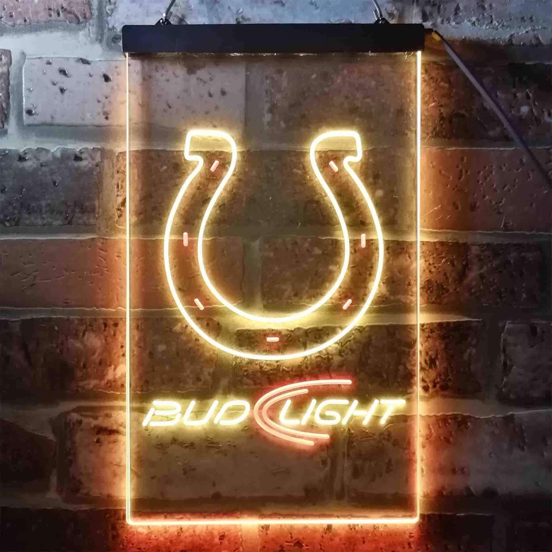 Bud Light Indianapolis Colts Dual Color LED Neon Sign ProLedSign