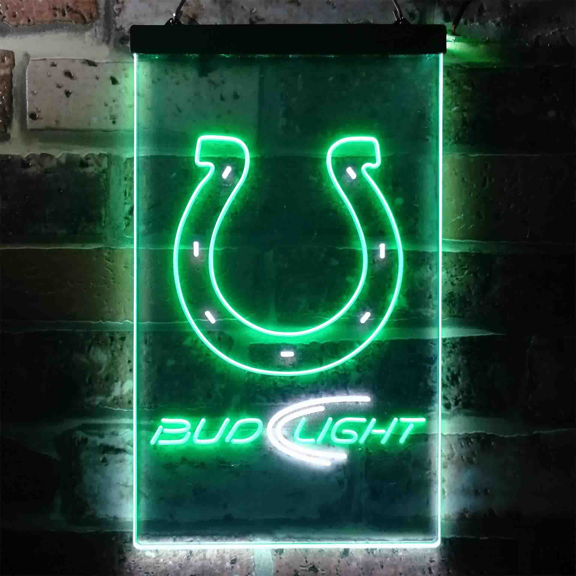 Bud Light Indianapolis Colts Dual Color LED Neon Sign ProLedSign