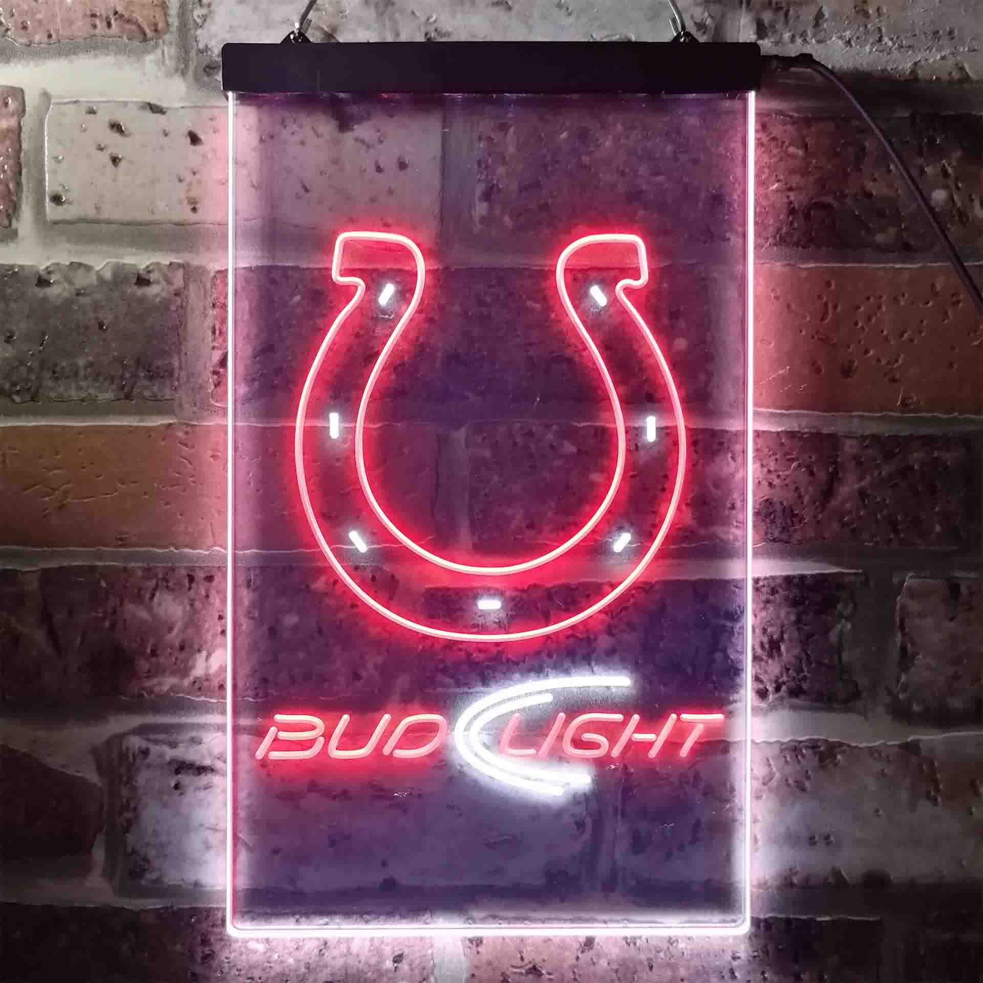 Bud Light Indianapolis Colts Dual Color LED Neon Sign ProLedSign