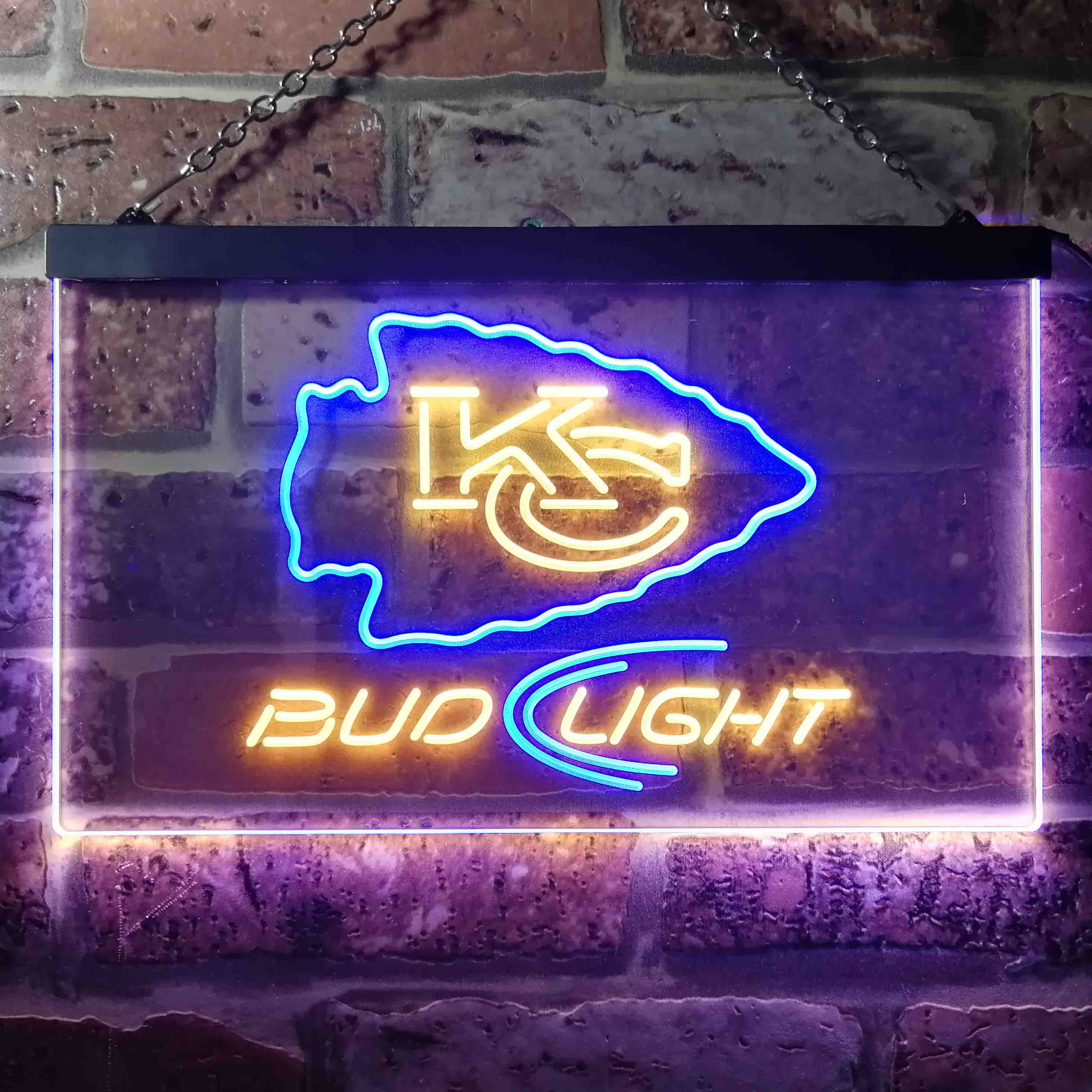 Bud Light Kansas City Chiefs Dual Color LED Neon Sign ProLedSign