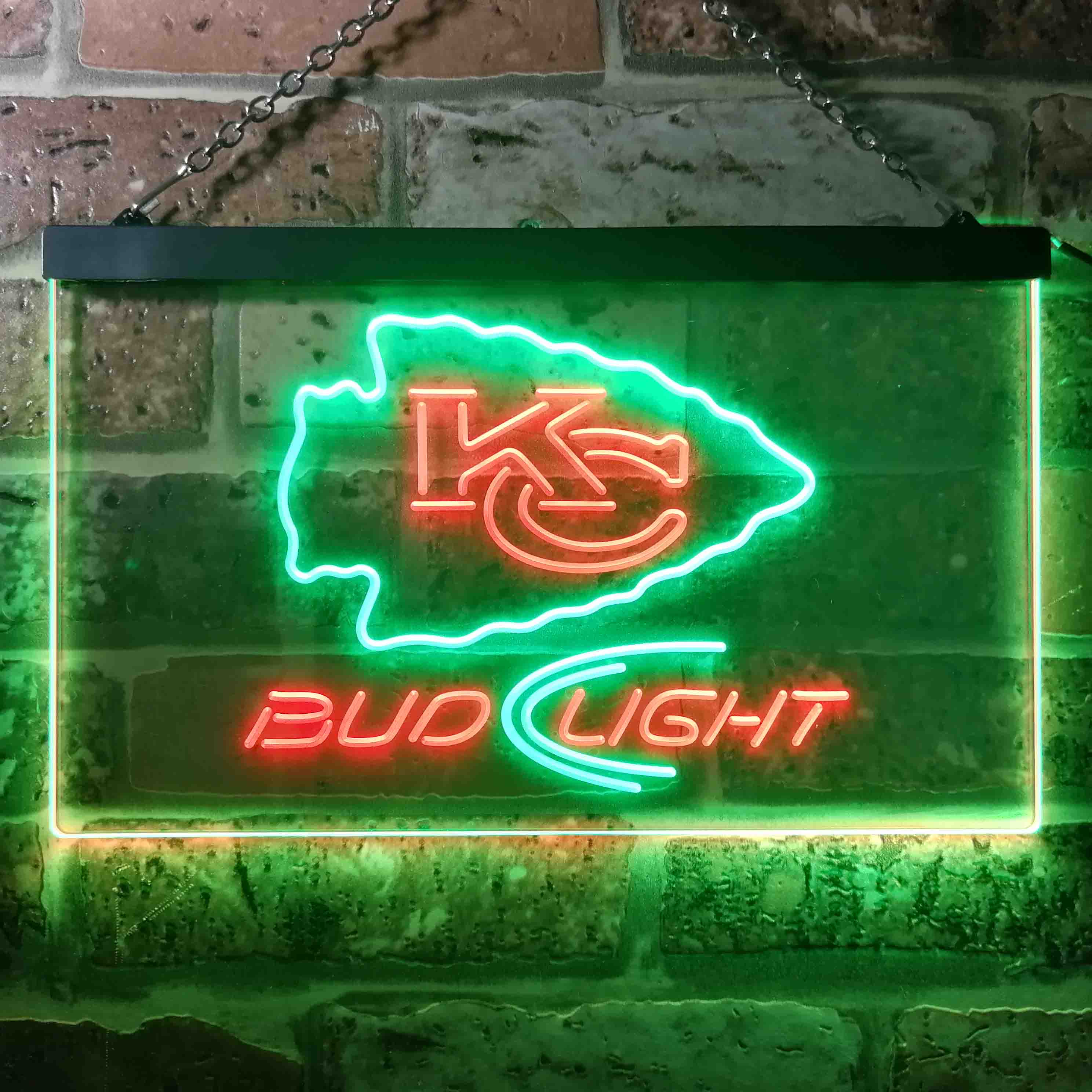 Bud Light Kansas City Chiefs Dual Color LED Neon Sign ProLedSign