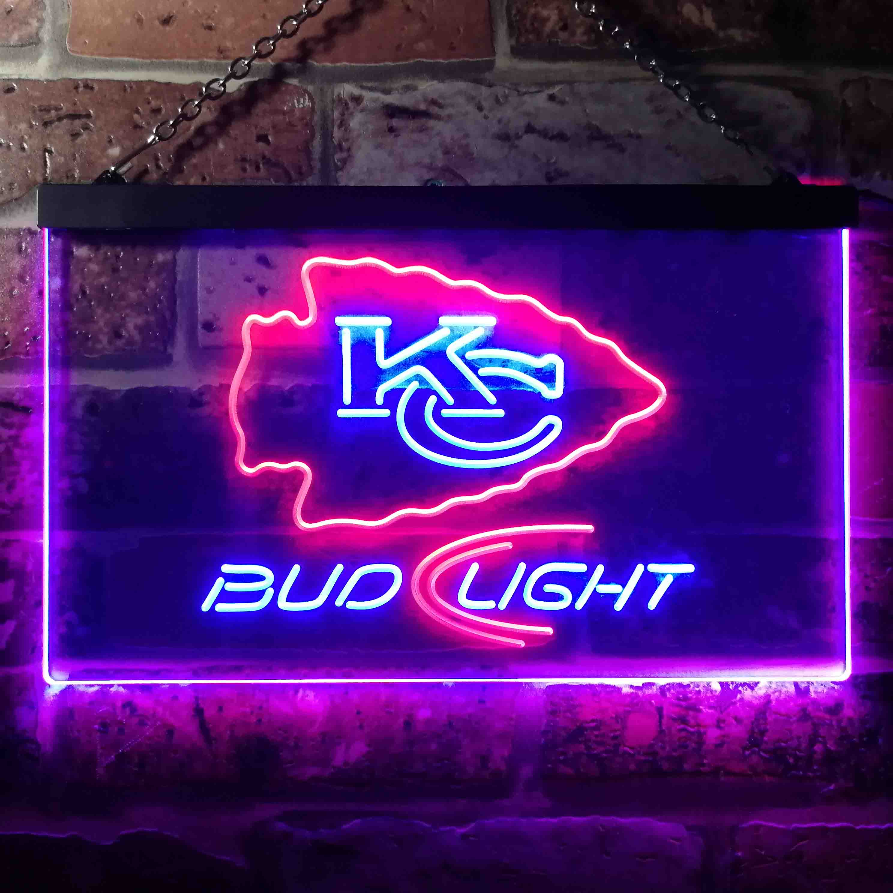 Bud Light Kansas City Chiefs Dual Color LED Neon Sign ProLedSign