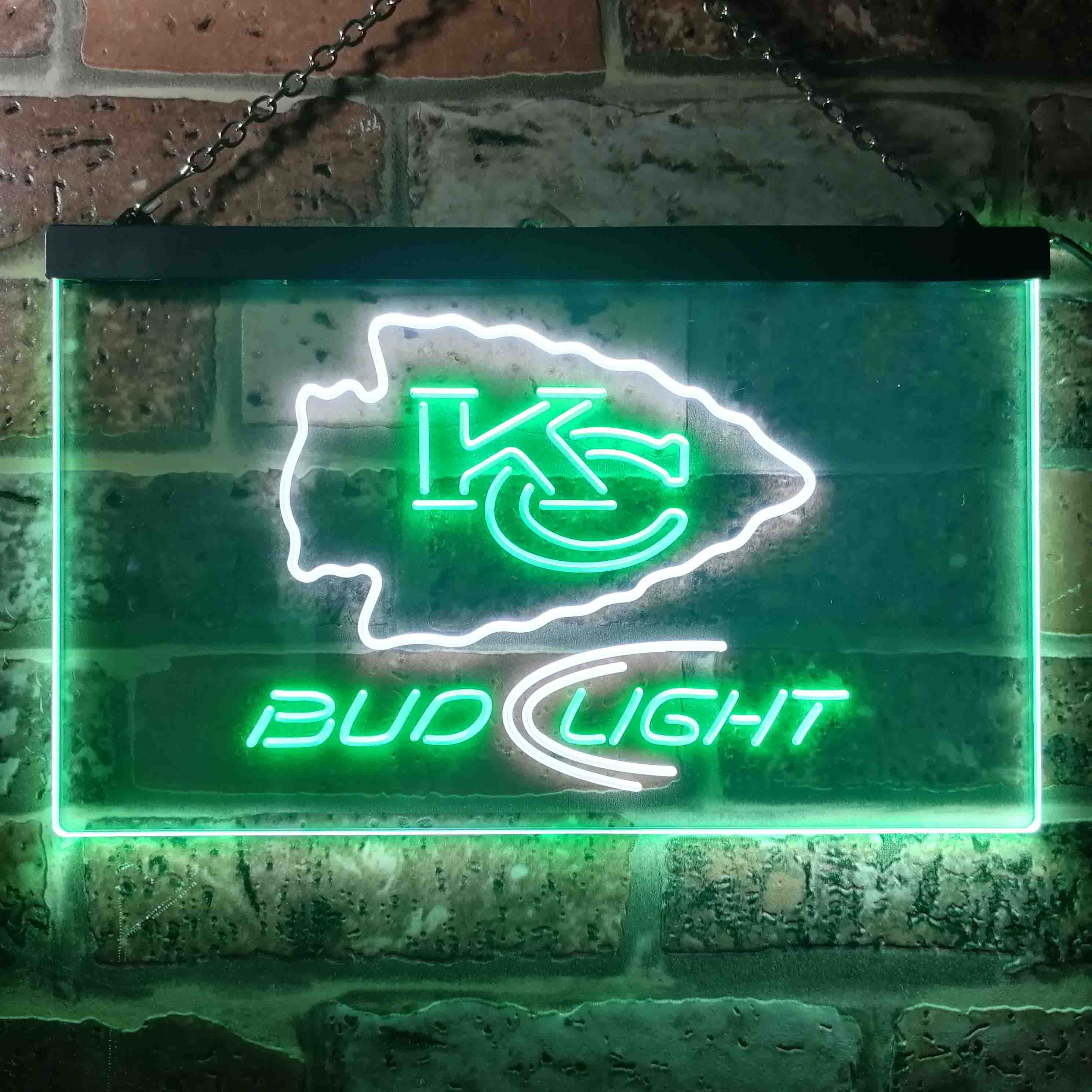 Bud Light Kansas City Chiefs Dual Color LED Neon Sign ProLedSign