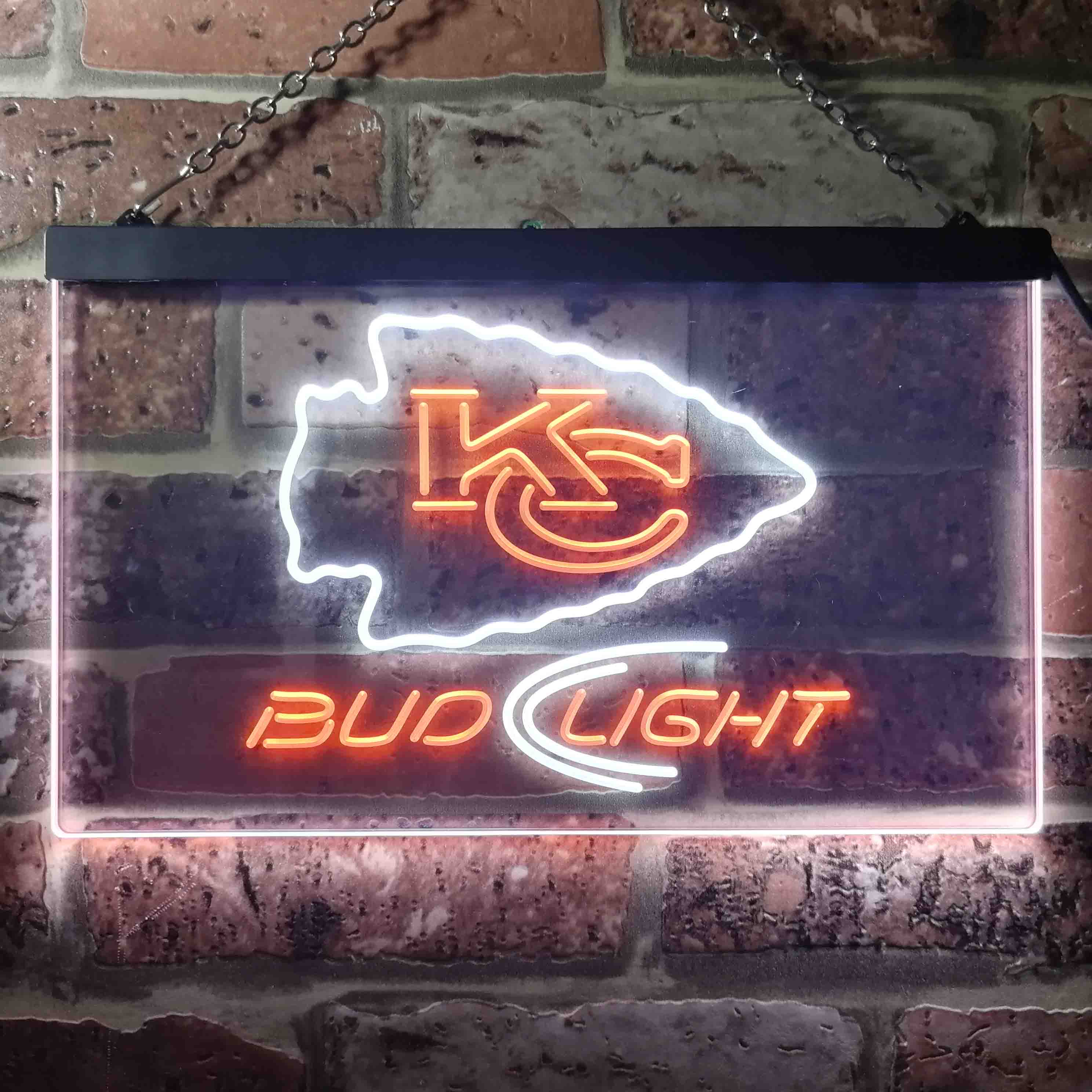 Bud Light Kansas City Chiefs Dual Color LED Neon Sign ProLedSign