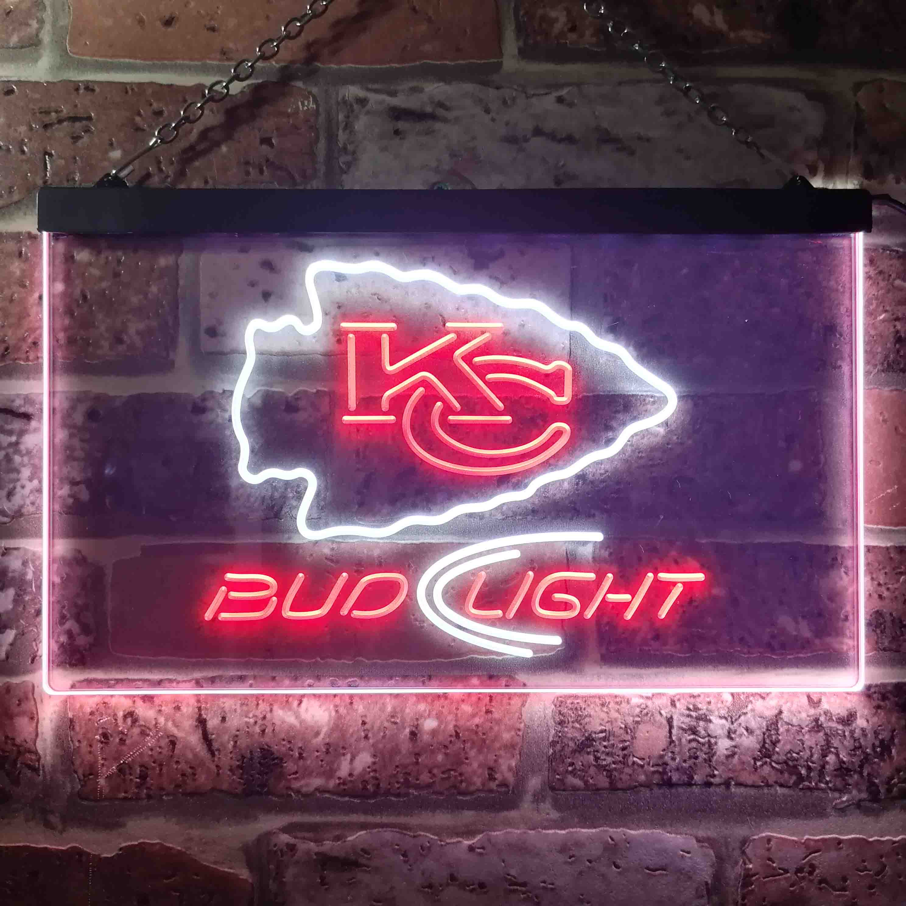 Bud Light Kansas City Chiefs Dual Color LED Neon Sign ProLedSign