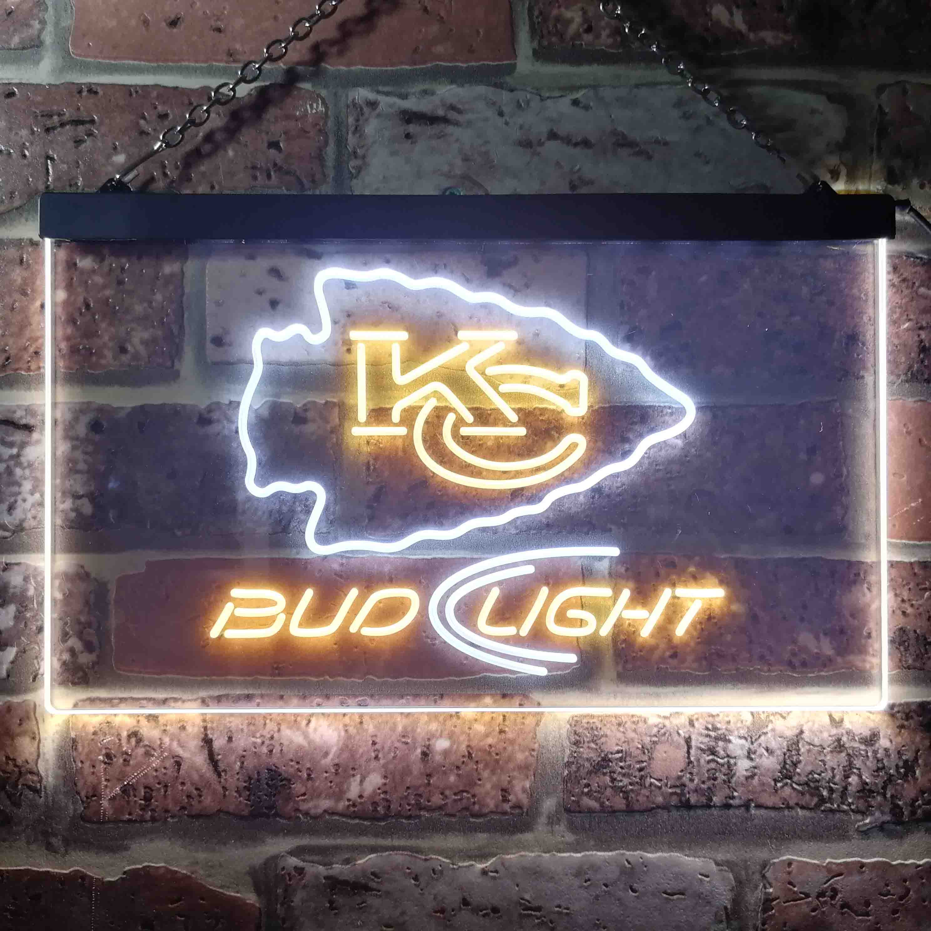 Bud Light Kansas City Chiefs Dual Color LED Neon Sign ProLedSign