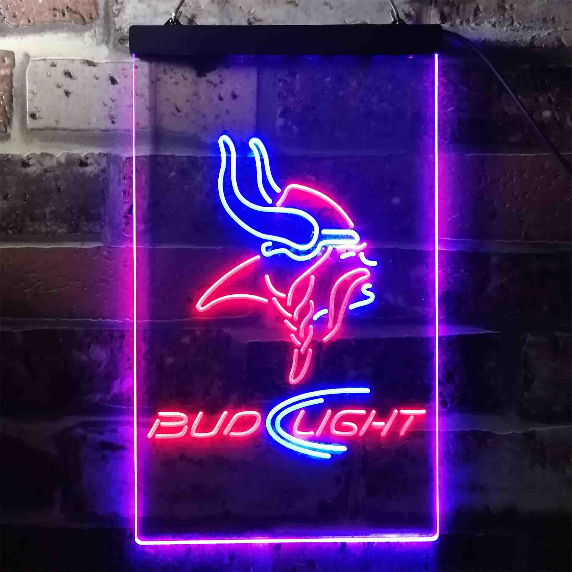 Minnesota Vikings Bud Light Neon-Like LED Light Sign