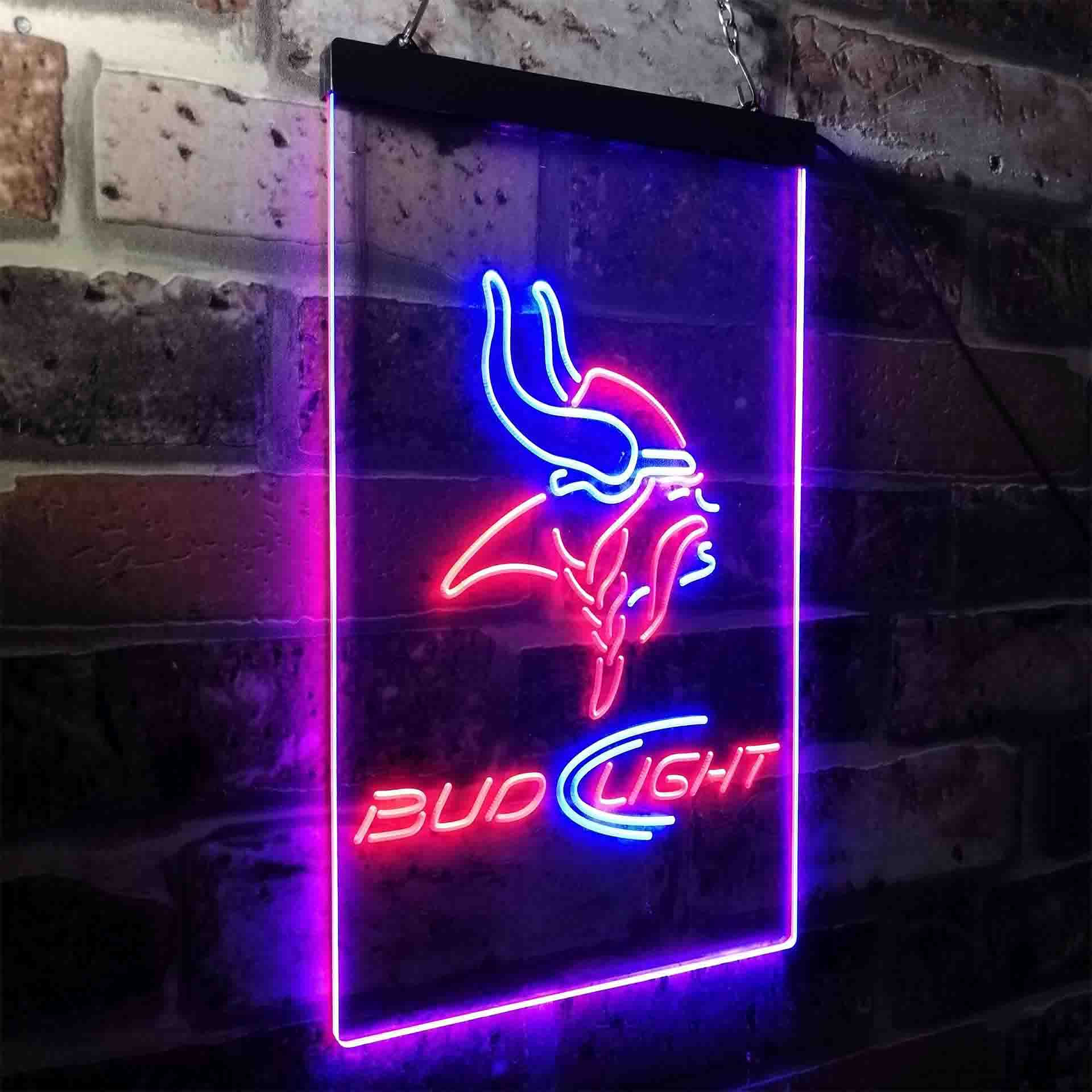 Minnesota Vikings Bud Light Neon-Like LED Light Sign