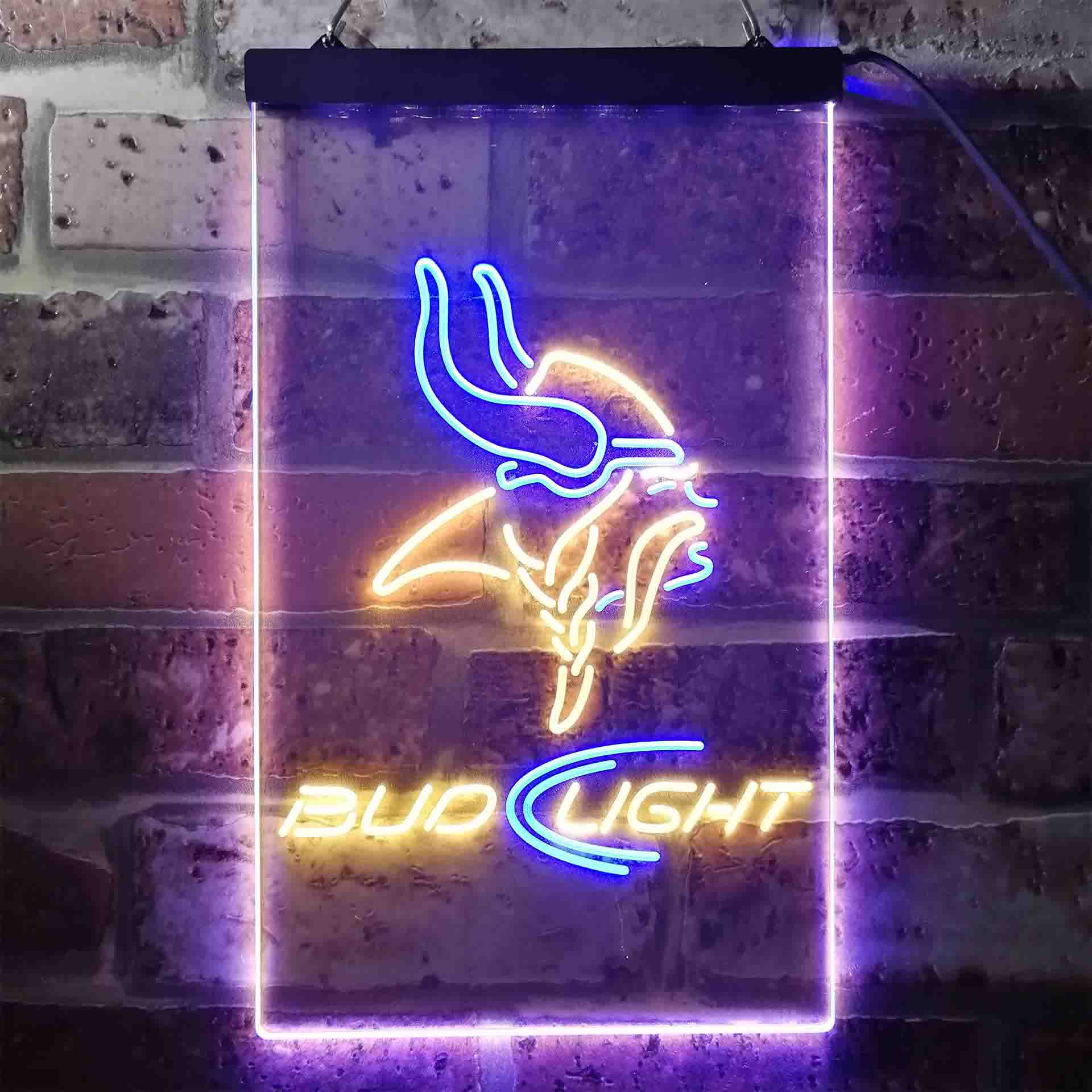 Minnesota Vikings Bud Light Neon-Like LED Light Sign