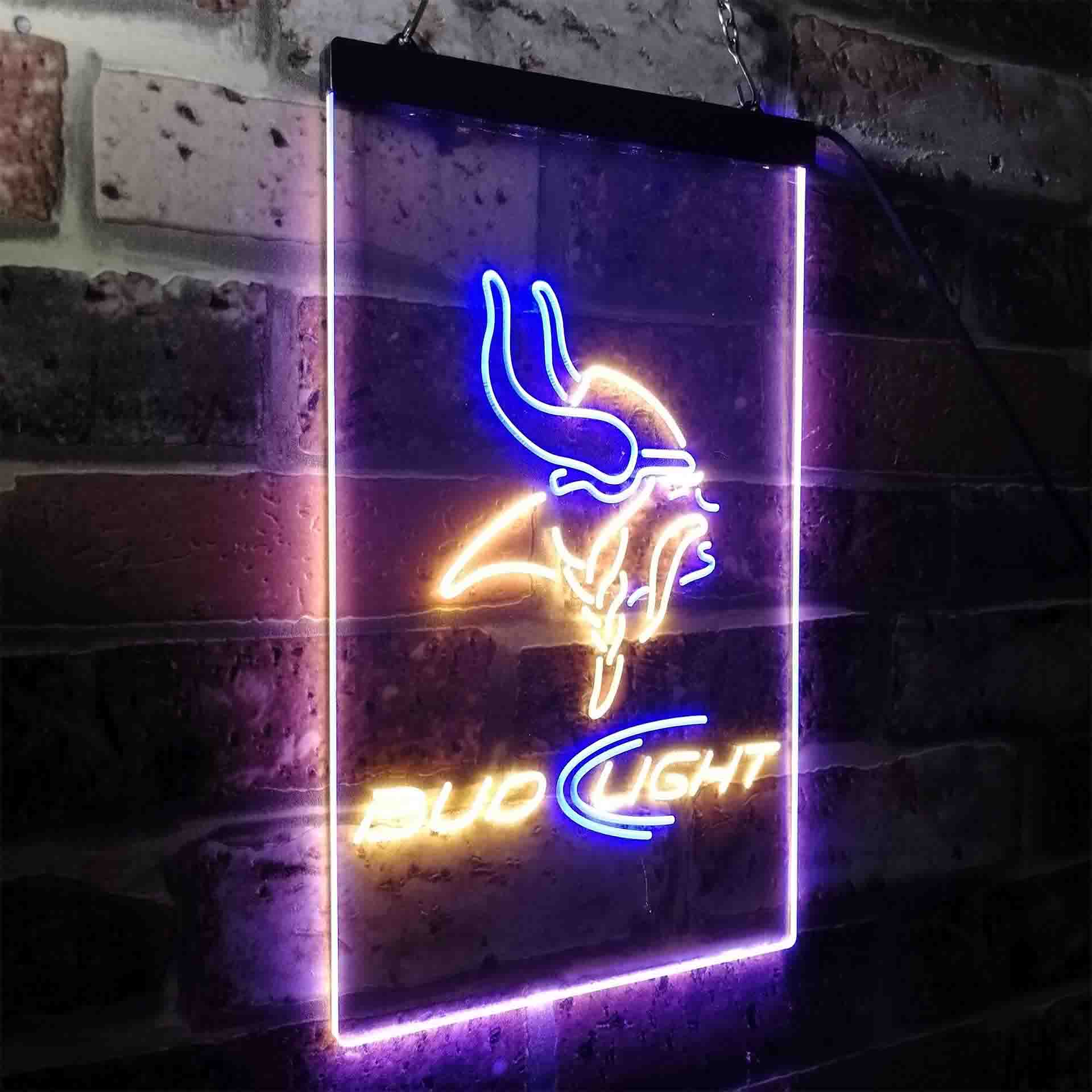 Minnesota Vikings Bud Light Neon-Like LED Light Sign