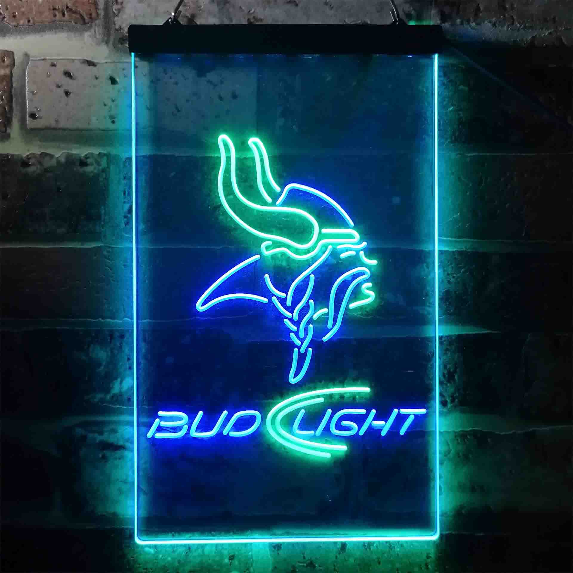 Minnesota Vikings Bud Light Neon-Like LED Light Sign