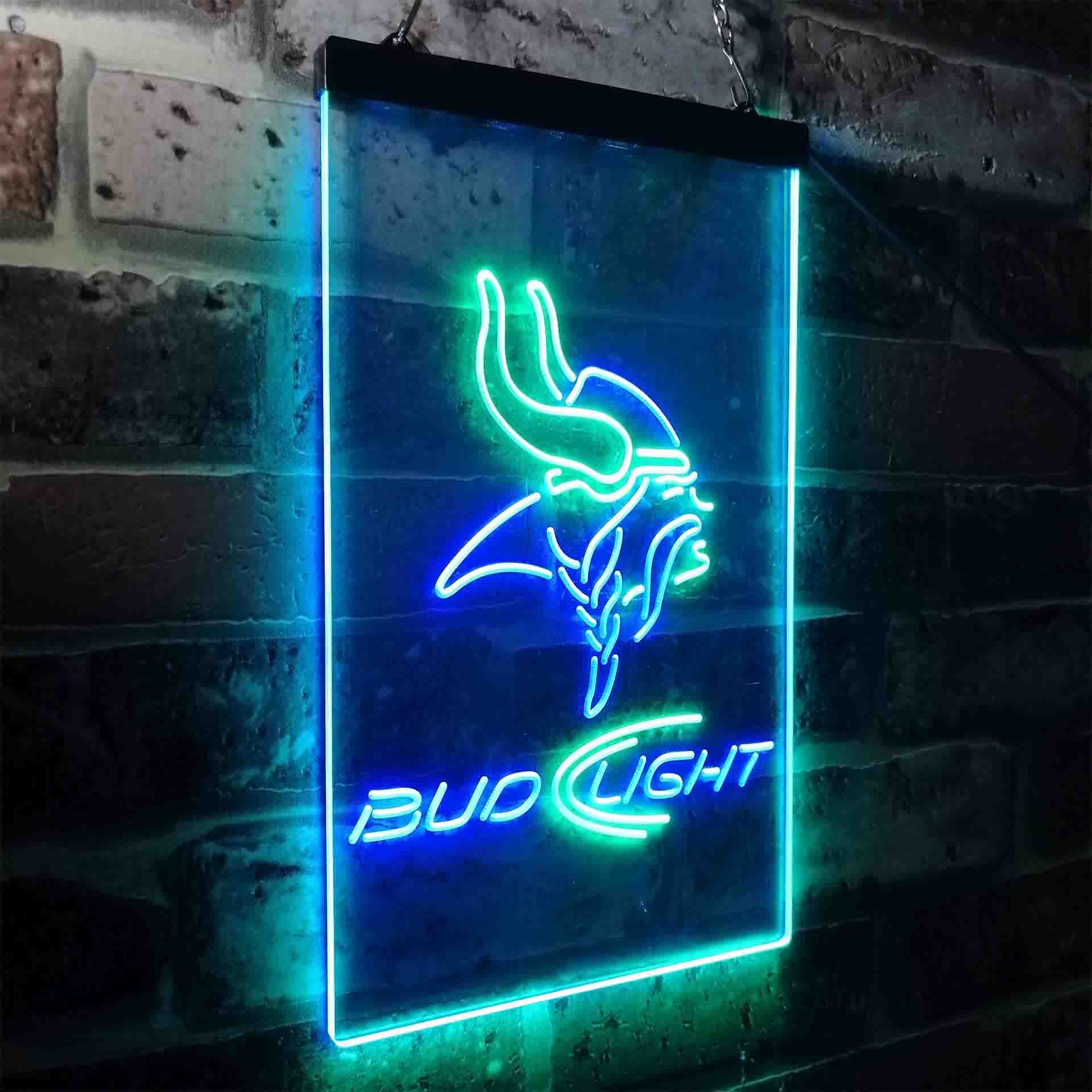 Minnesota Vikings Bud Light Neon-Like LED Light Sign