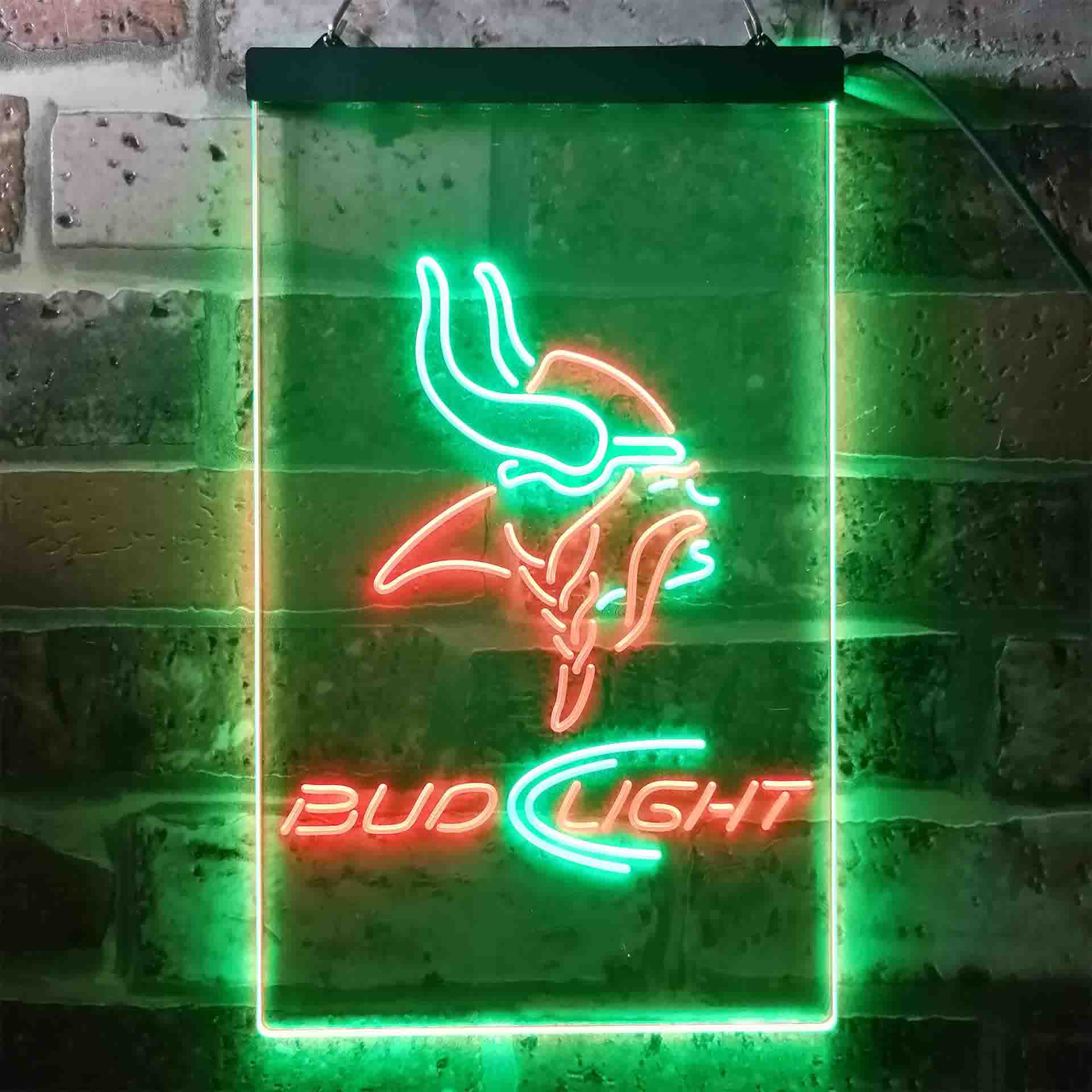 Minnesota Vikings Bud Light Neon-Like LED Light Sign