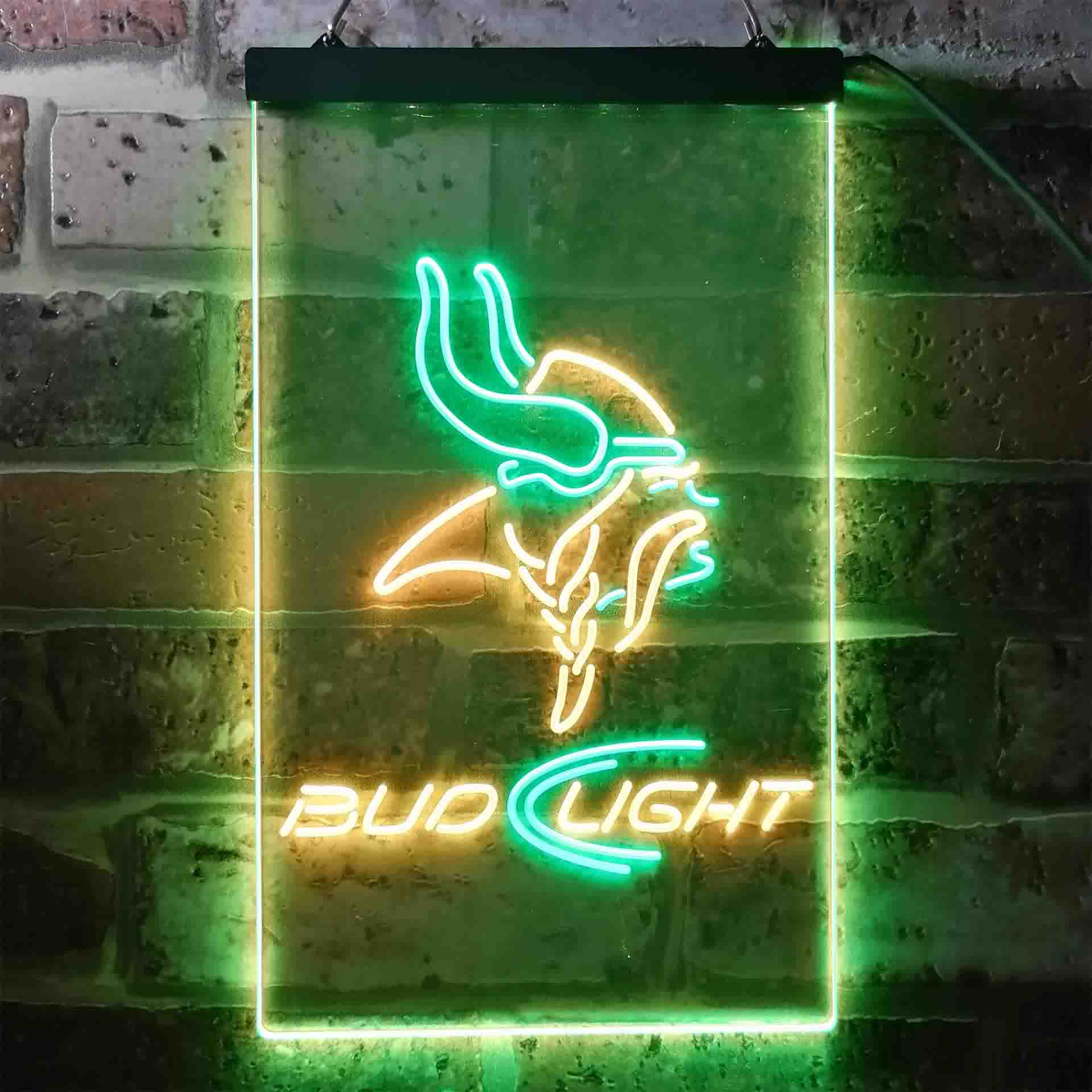 Minnesota Vikings Bud Light Neon-Like LED Light Sign