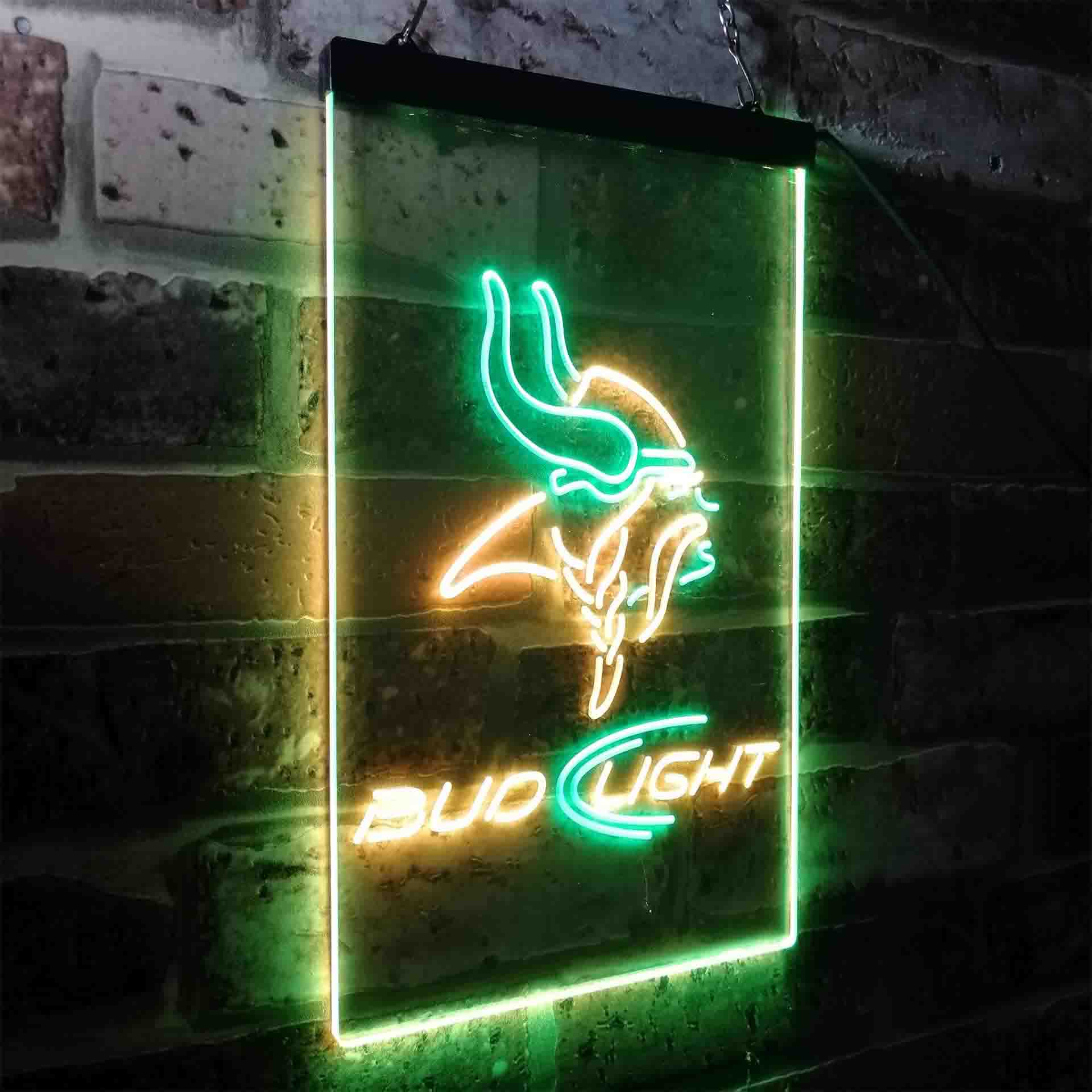 Minnesota Vikings Bud Light Neon-Like LED Light Sign