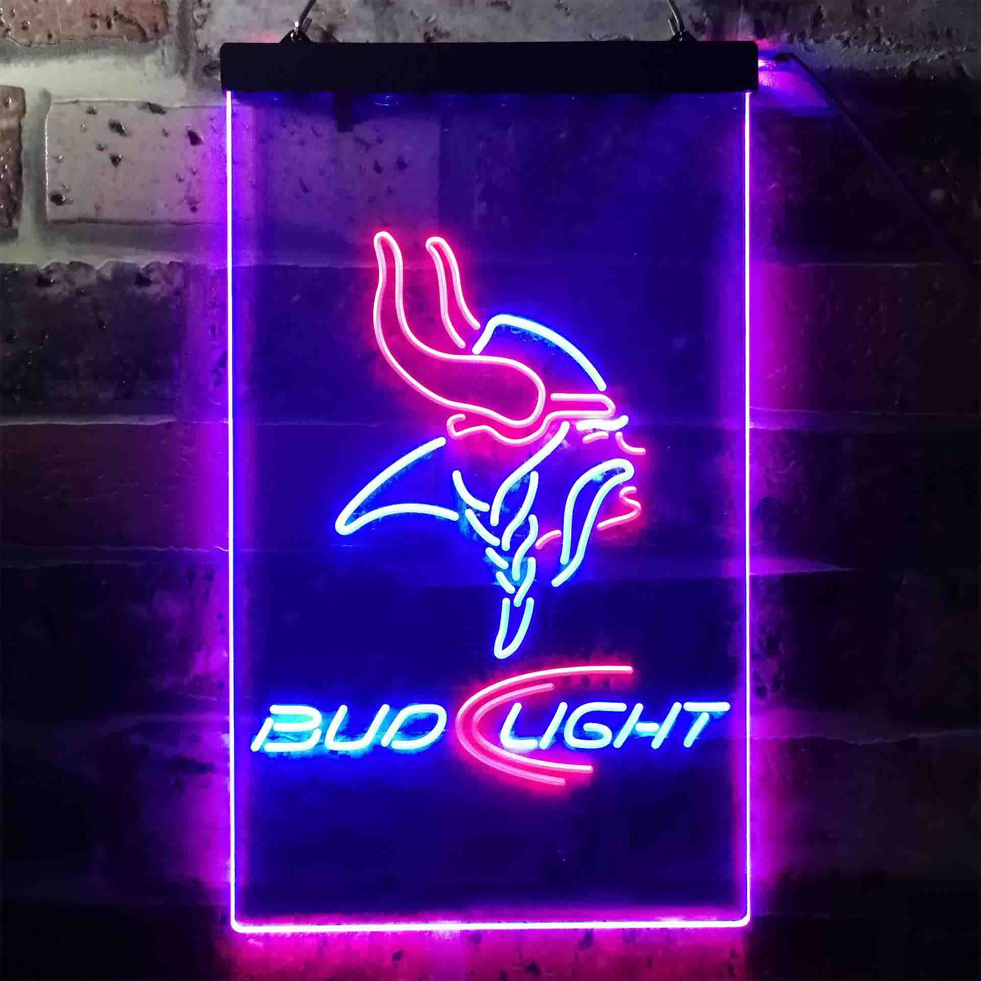 Minnesota Vikings Bud Light Neon-Like LED Light Sign