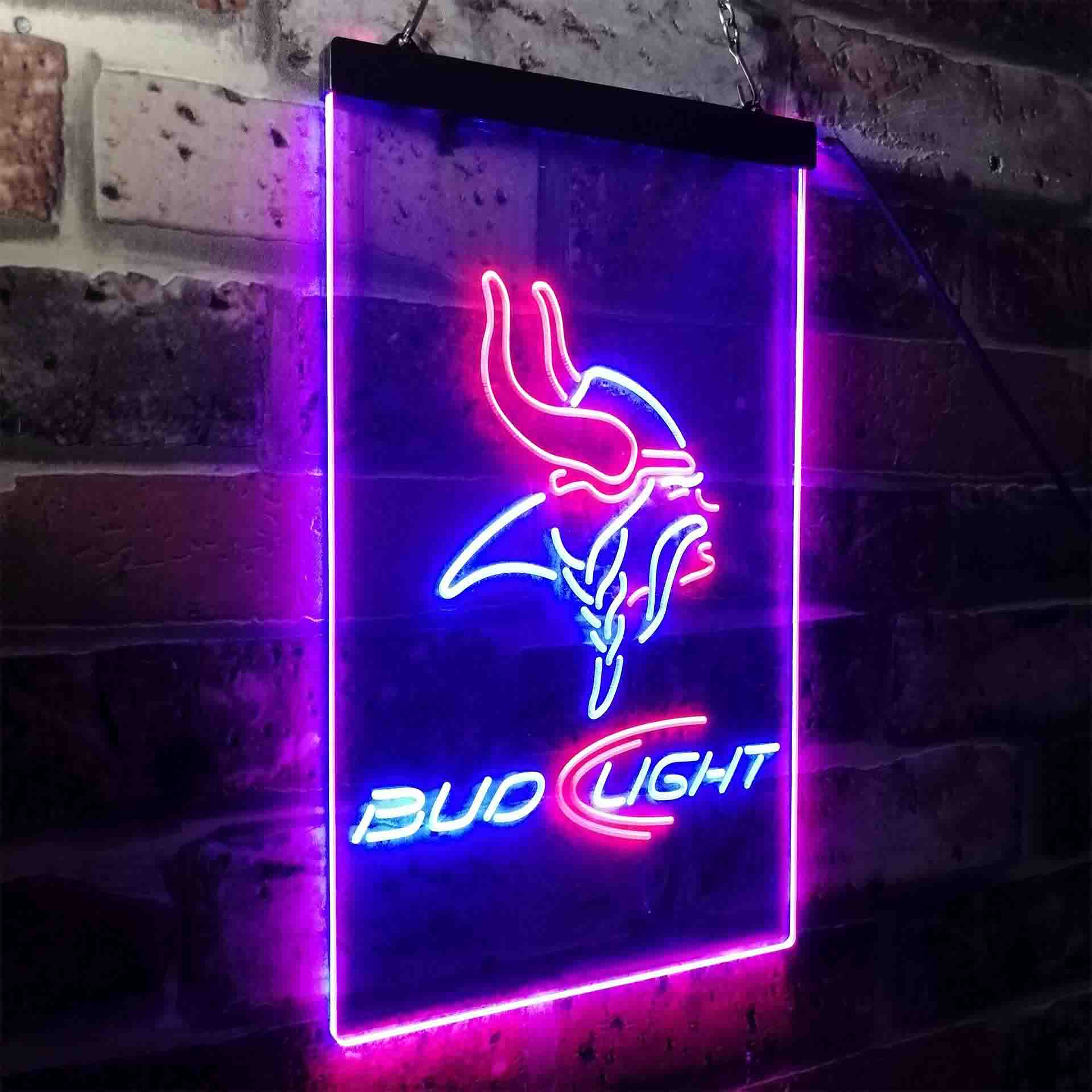 Minnesota Vikings Bud Light Neon-Like LED Light Sign