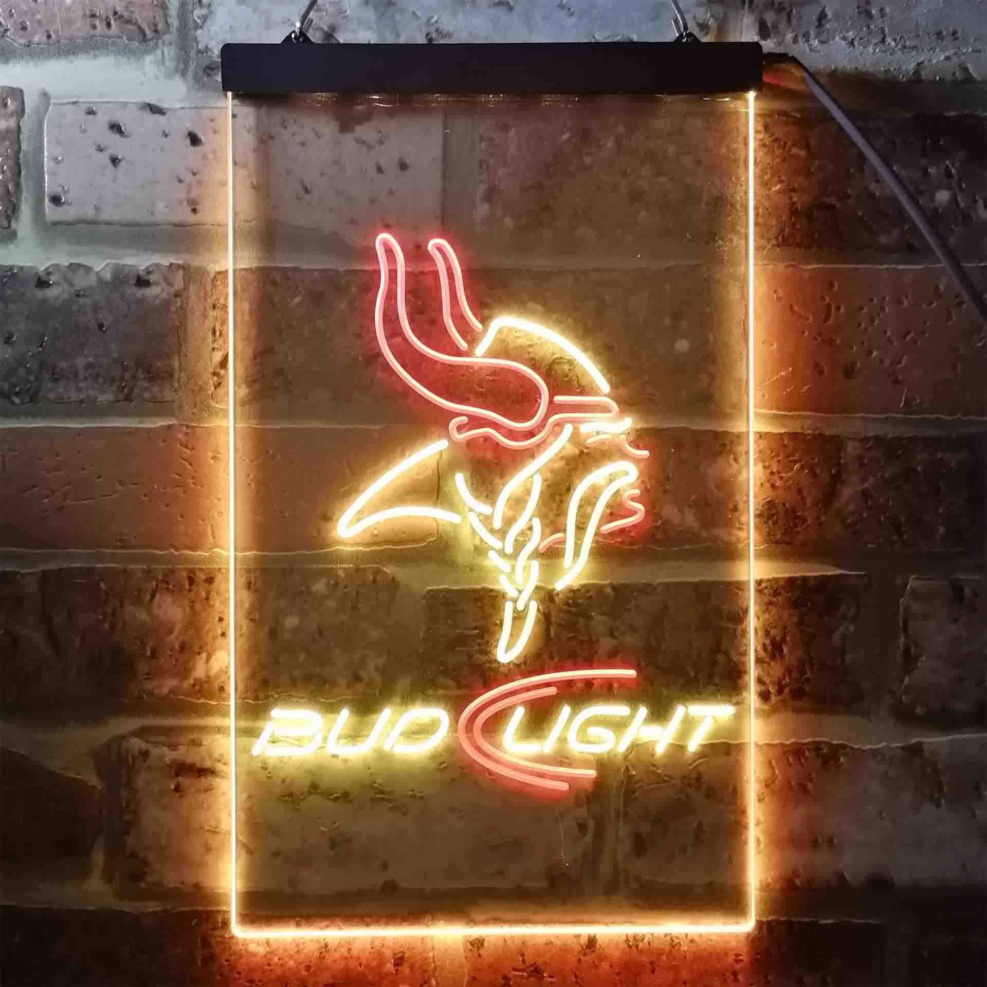 Minnesota Vikings Bud Light Neon-Like LED Light Sign