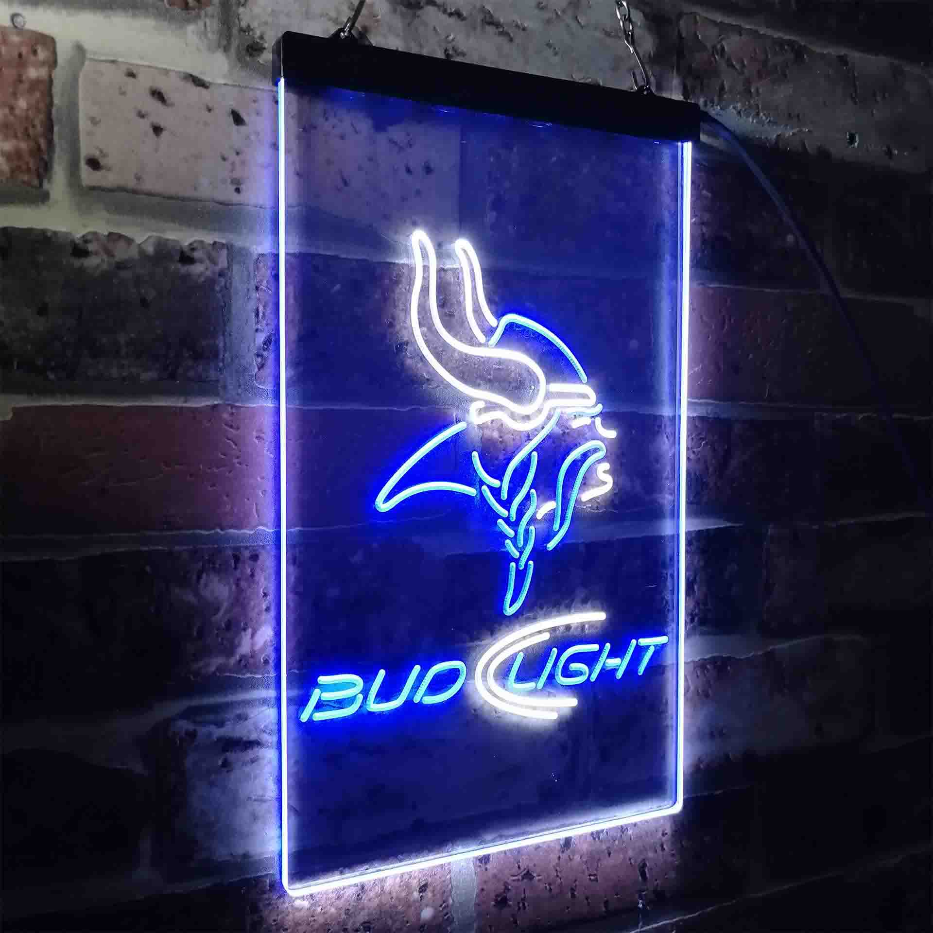 Minnesota Vikings Bud Light Neon-Like LED Light Sign