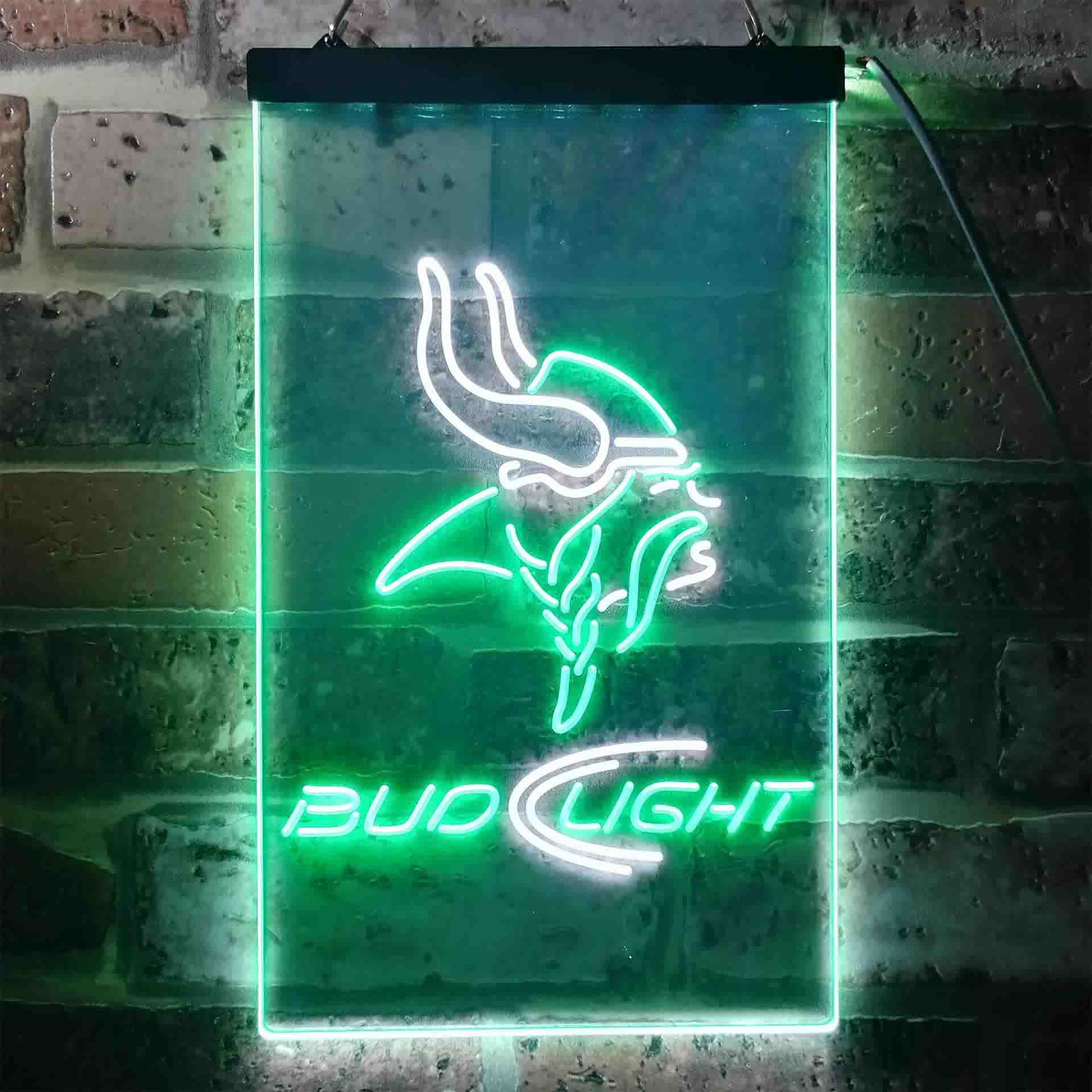 Minnesota Vikings Bud Light Neon-Like LED Light Sign