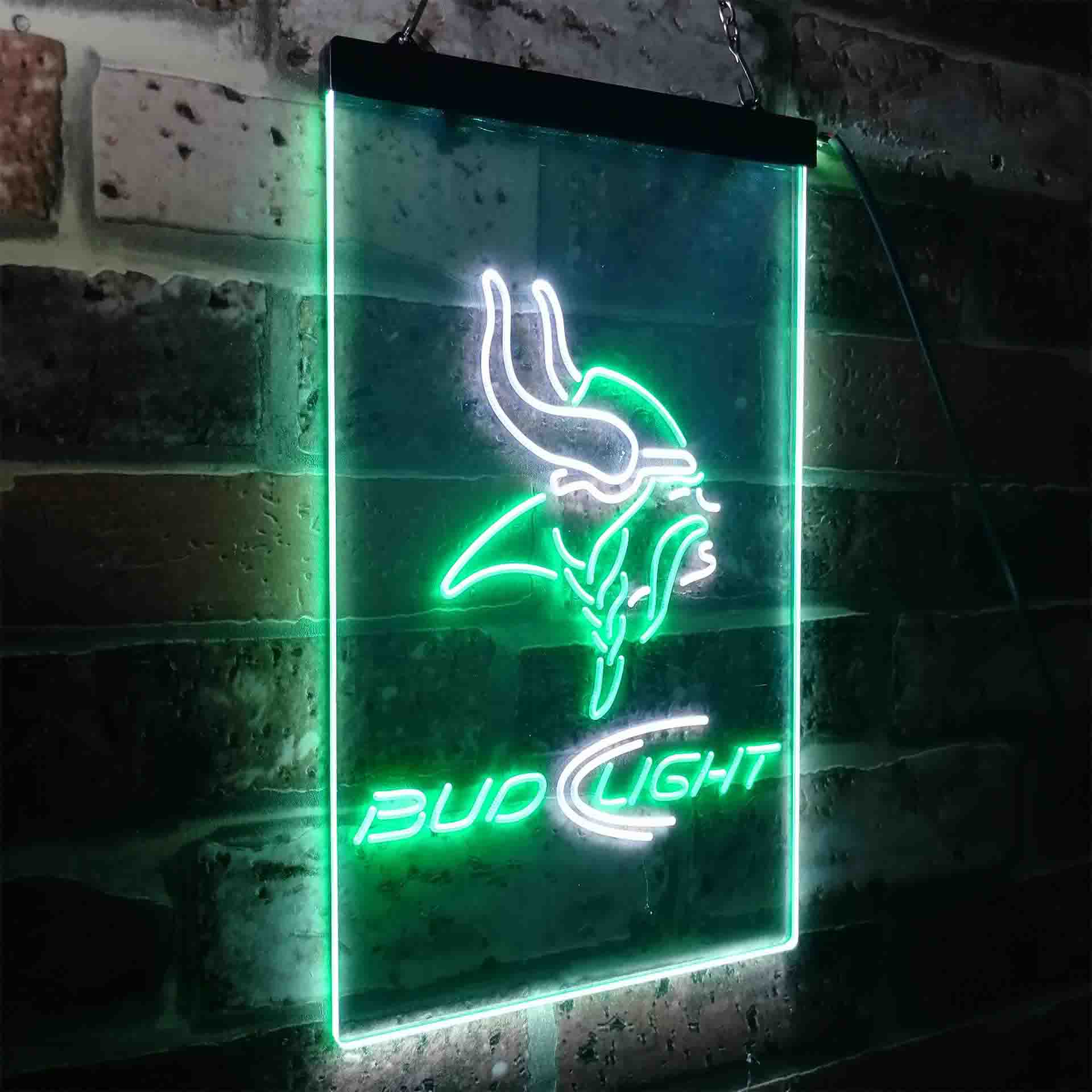 Minnesota Vikings Bud Light Neon-Like LED Light Sign