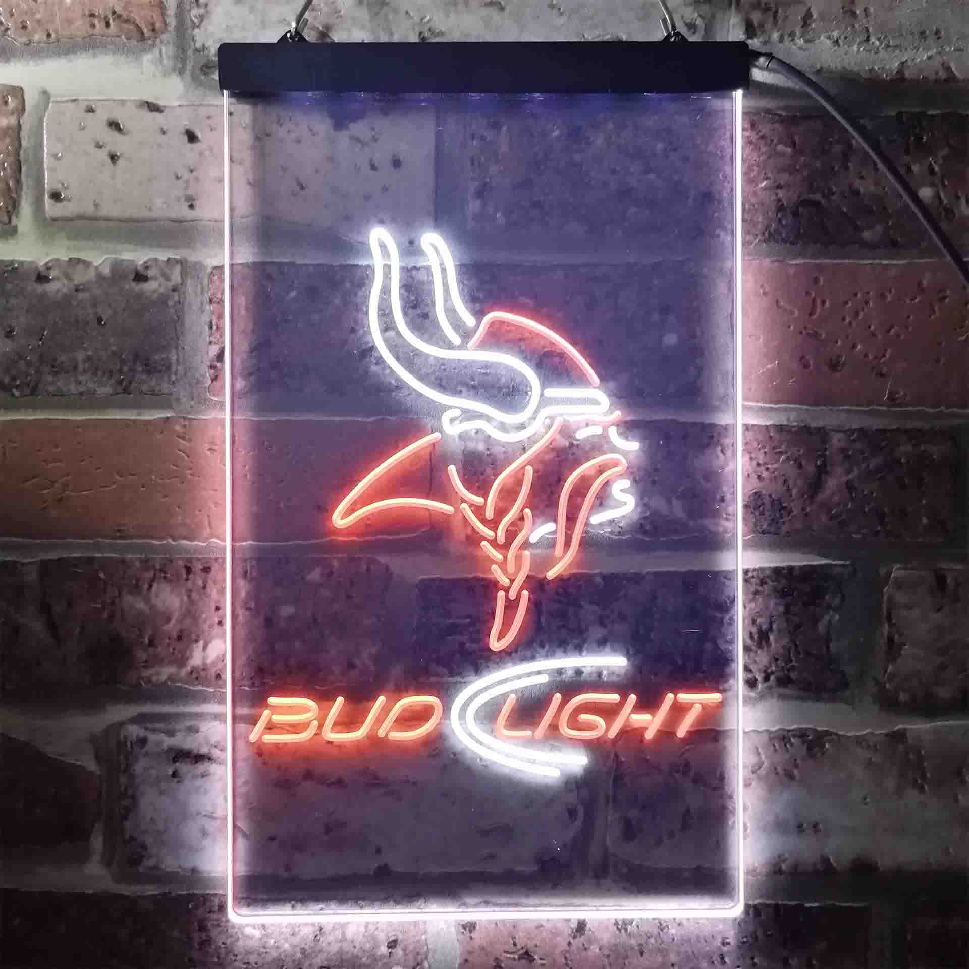 Minnesota Vikings Bud Light Neon-Like LED Light Sign