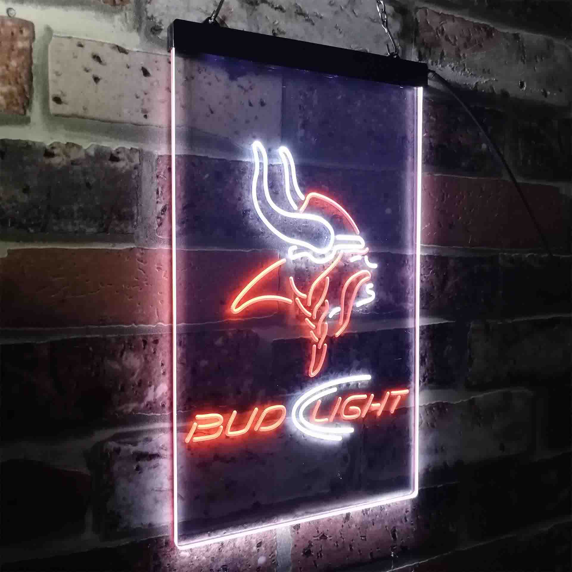 Minnesota Vikings Bud Light Neon-Like LED Light Sign