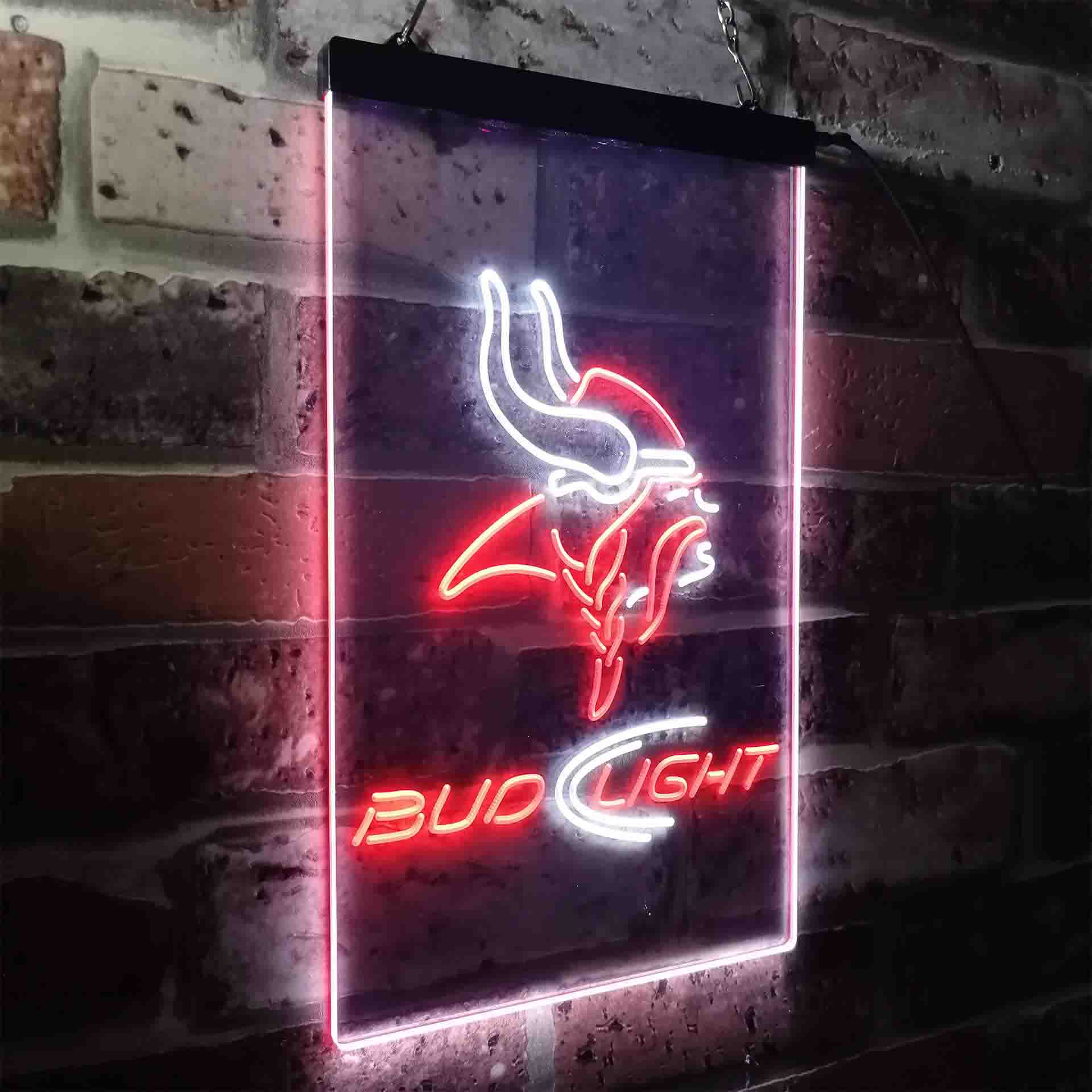 Minnesota Vikings Bud Light Neon-Like LED Light Sign