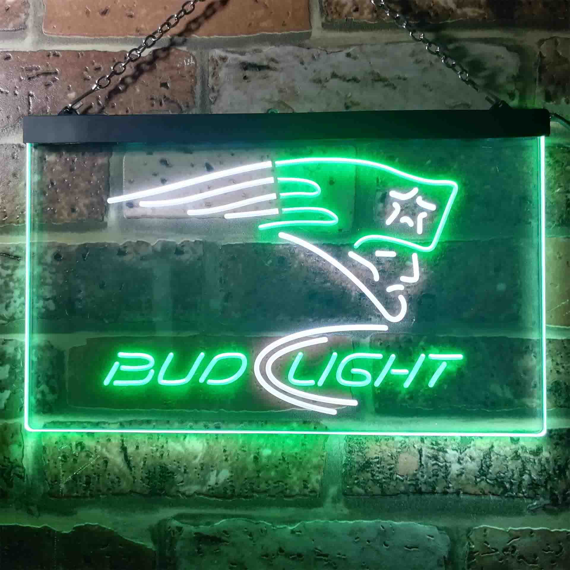 New England Patriots Bud Light Neon-Like Led Light Sign