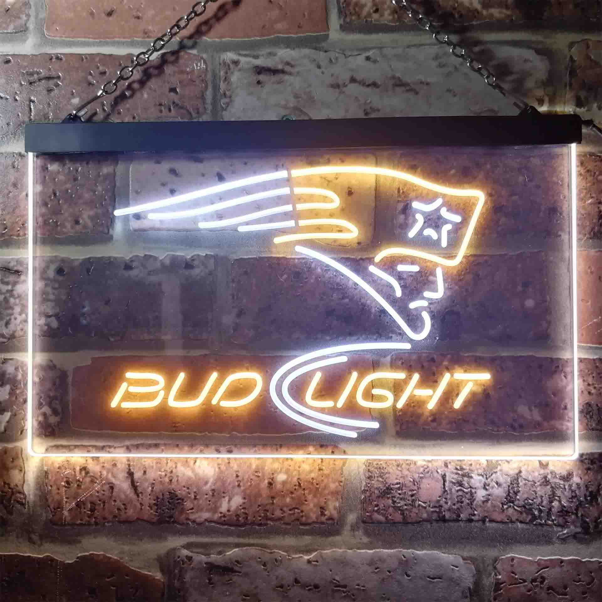 New England Patriots Bud Light Neon-Like Led Light Sign