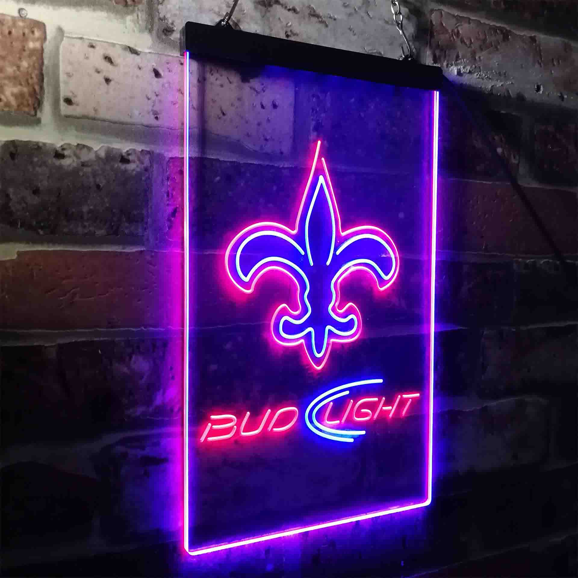 New Orleans Saints Bud Light Neon-Like LED Sign - ProLedSign