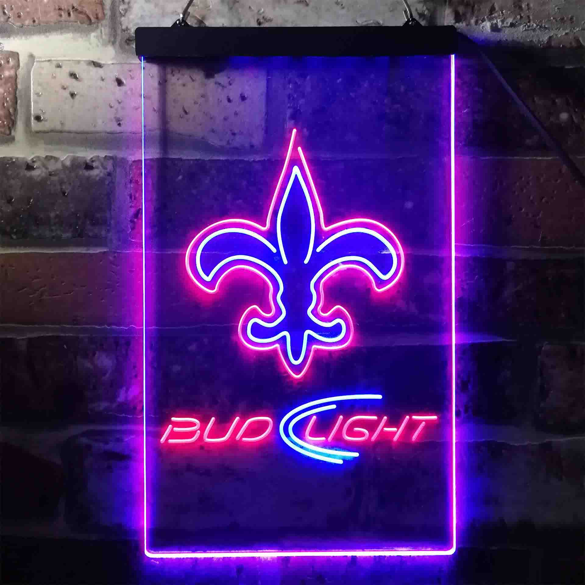 New Orleans Saints Bud Light Neon-Like LED Sign - ProLedSign