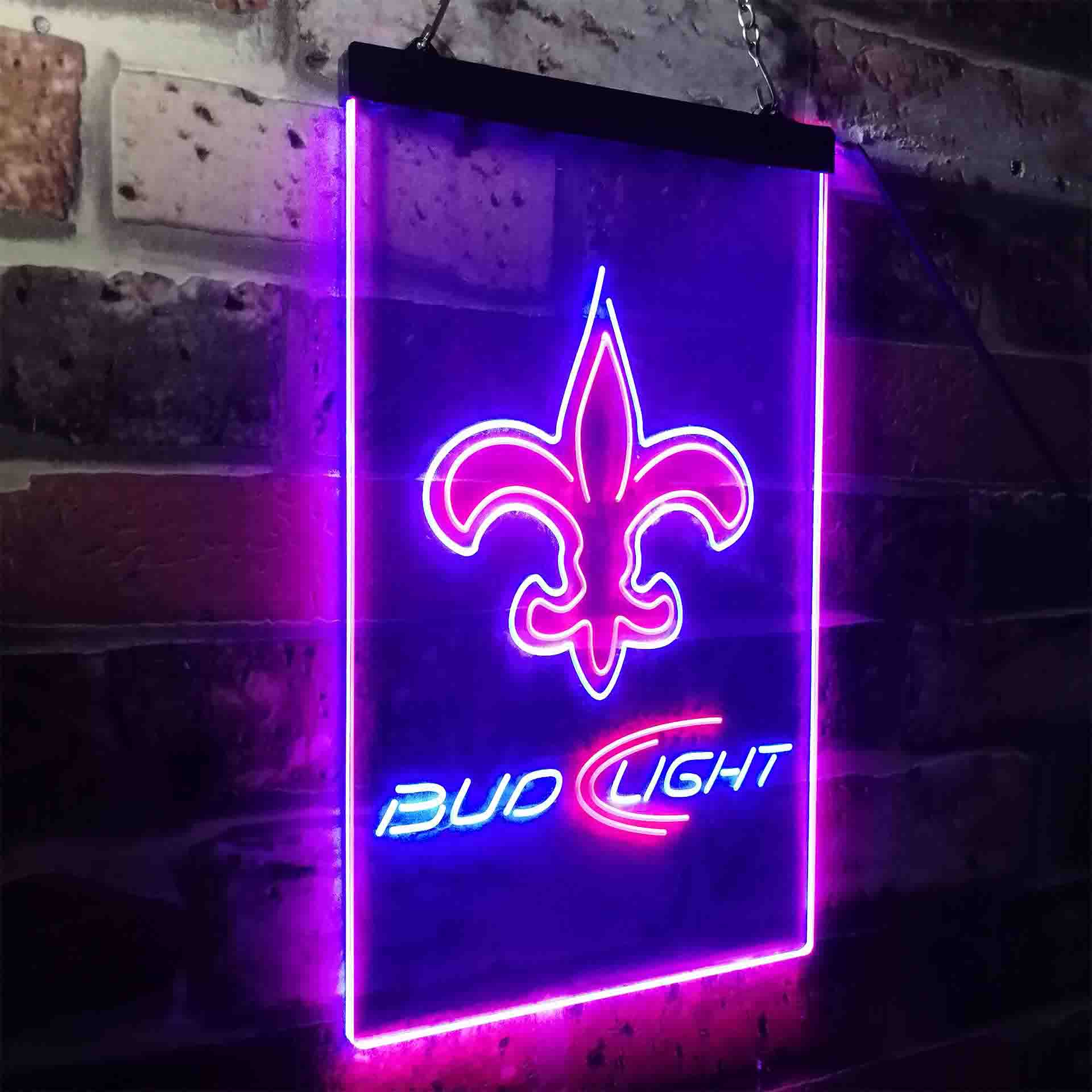 New Orleans Saints Bud Light Neon-Like LED Sign - ProLedSign