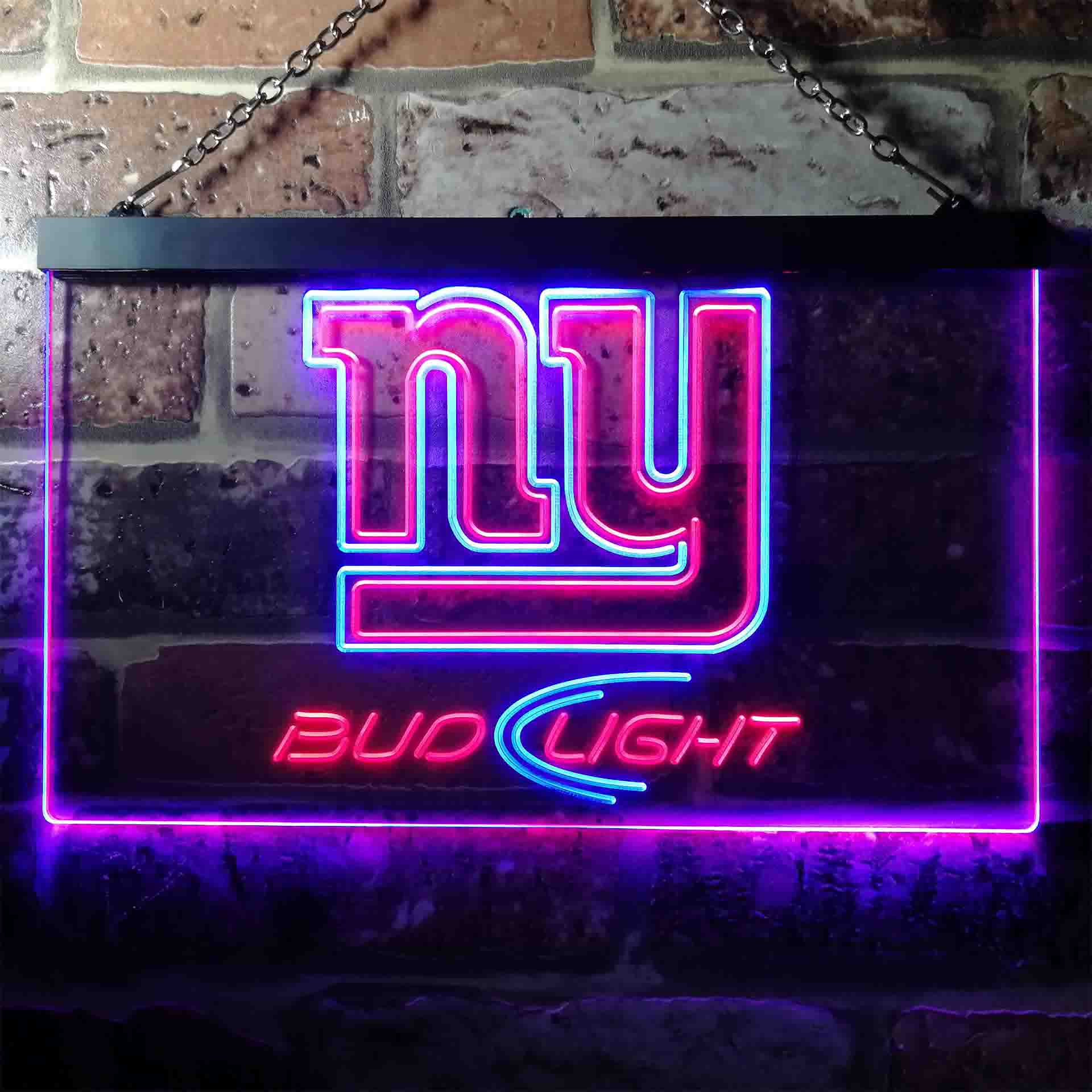 Bud Light New York Giants Dual Color LED Neon Sign led lab cave