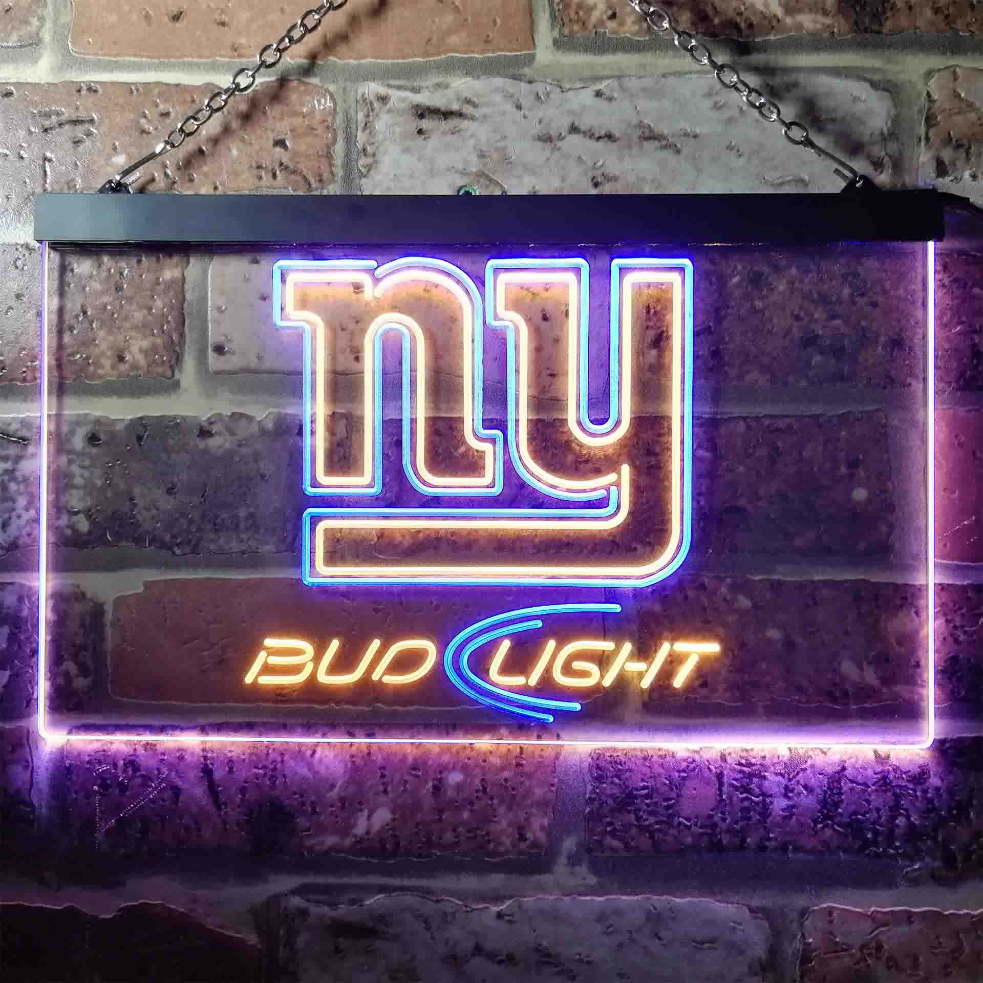 Bud Light New York Giants Dual Color LED Neon Sign led lab cave