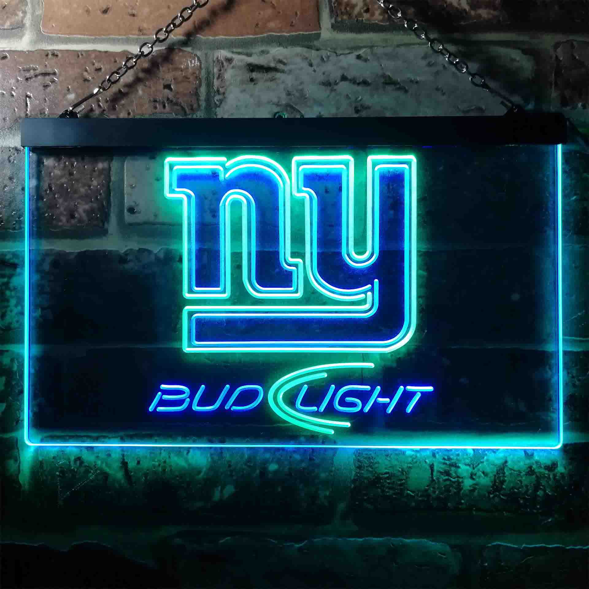 Bud Light New York Giants Dual Color LED Neon Sign led lab cave