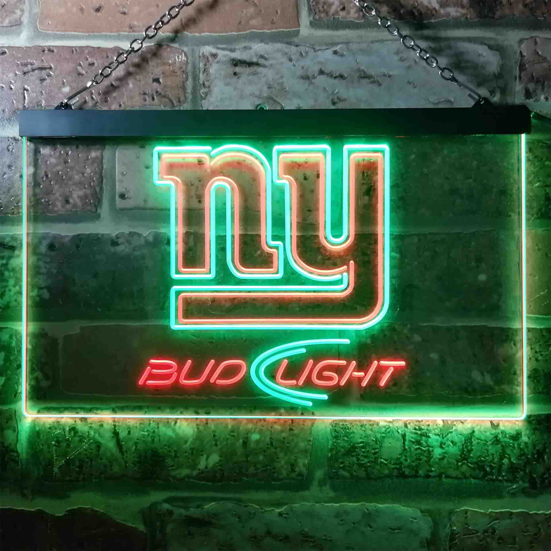 Bud Light New York Giants Dual Color LED Neon Sign led lab cave