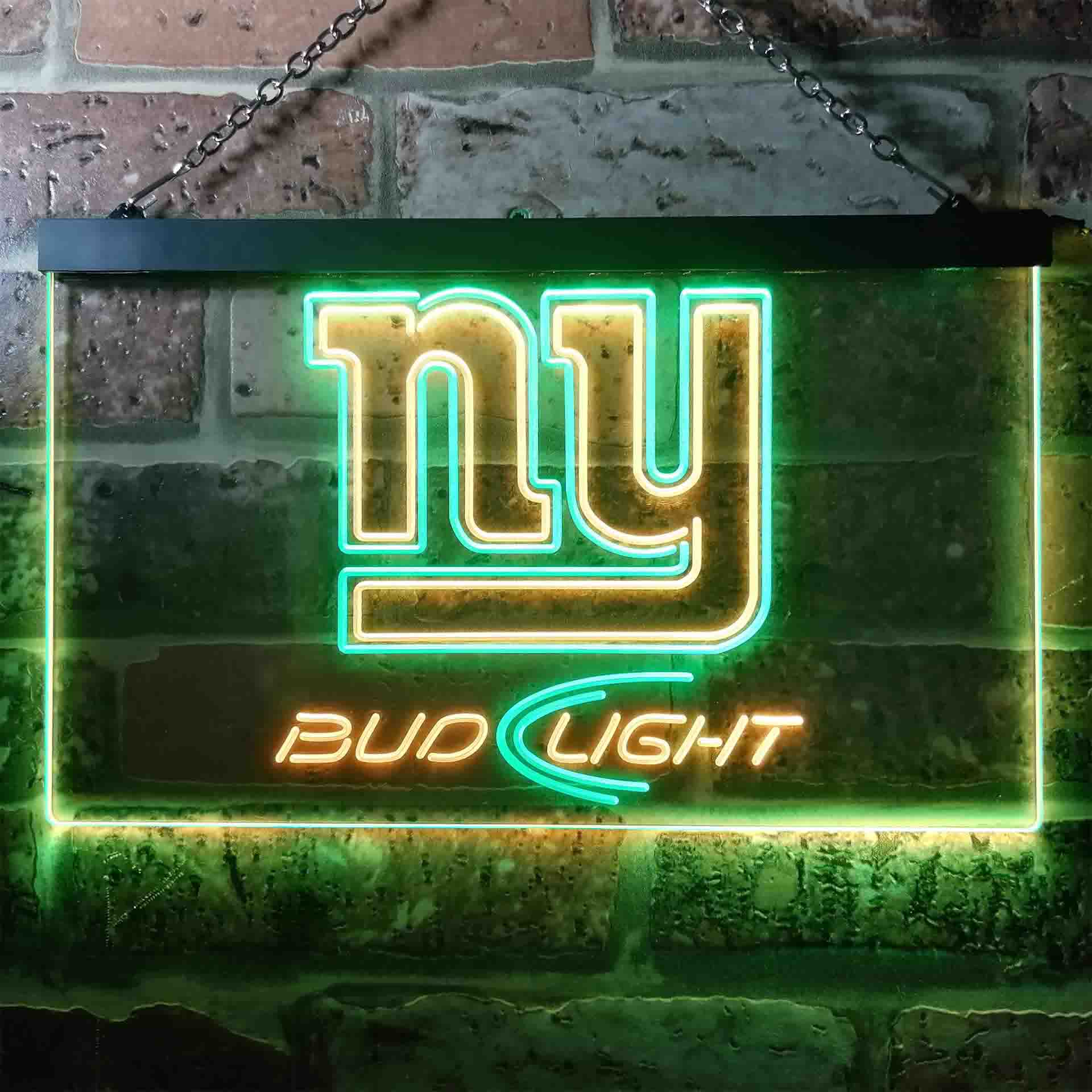 Bud Light New York Giants Dual Color LED Neon Sign led lab cave