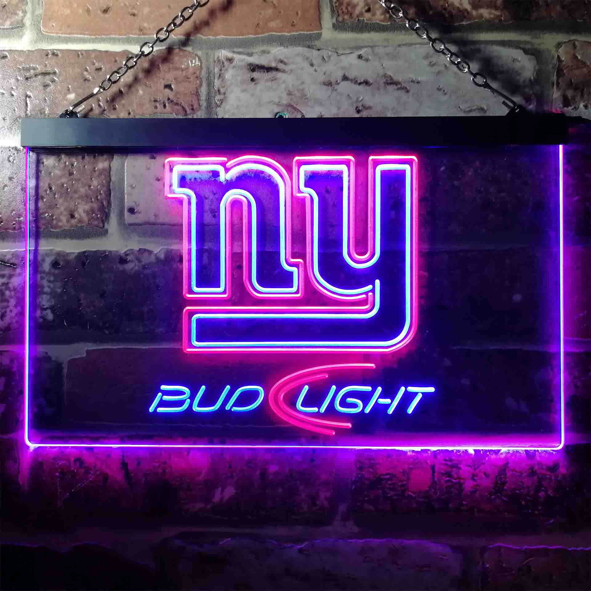 Bud Light New York Giants Dual Color LED Neon Sign led lab cave