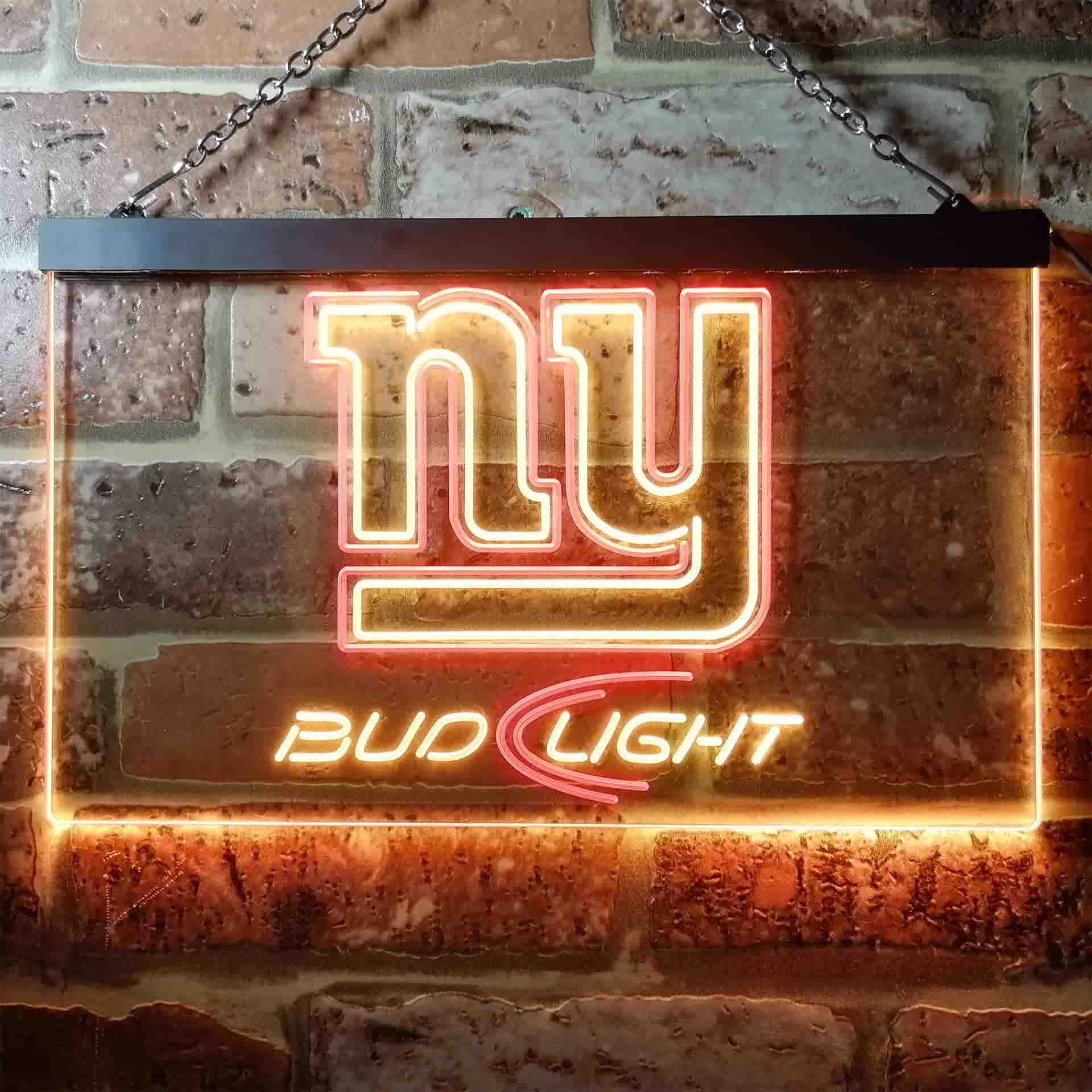 Bud Light New York Giants Dual Color LED Neon Sign led lab cave