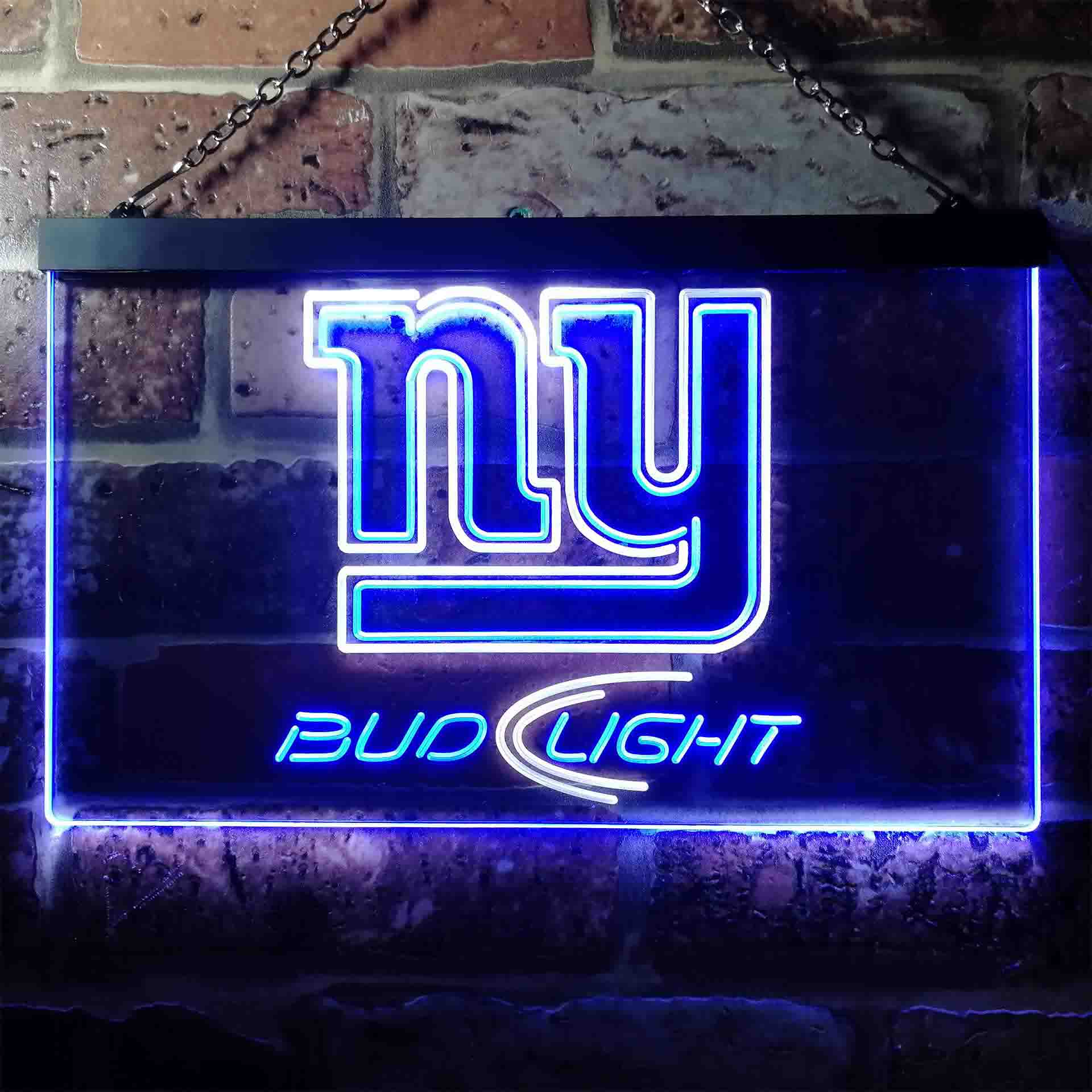 Bud Light New York Giants Dual Color LED Neon Sign led lab cave