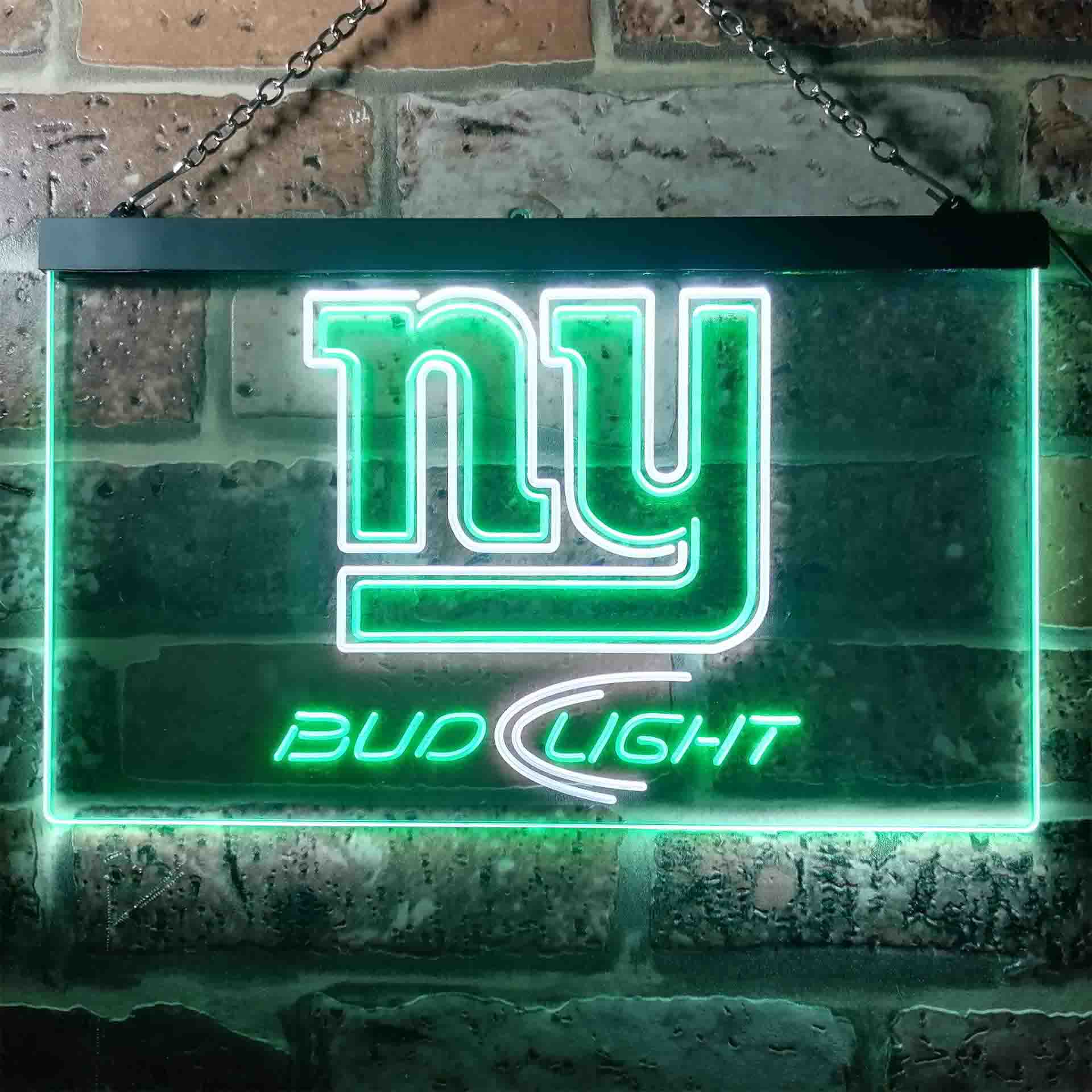 Bud Light New York Giants Dual Color LED Neon Sign led lab cave