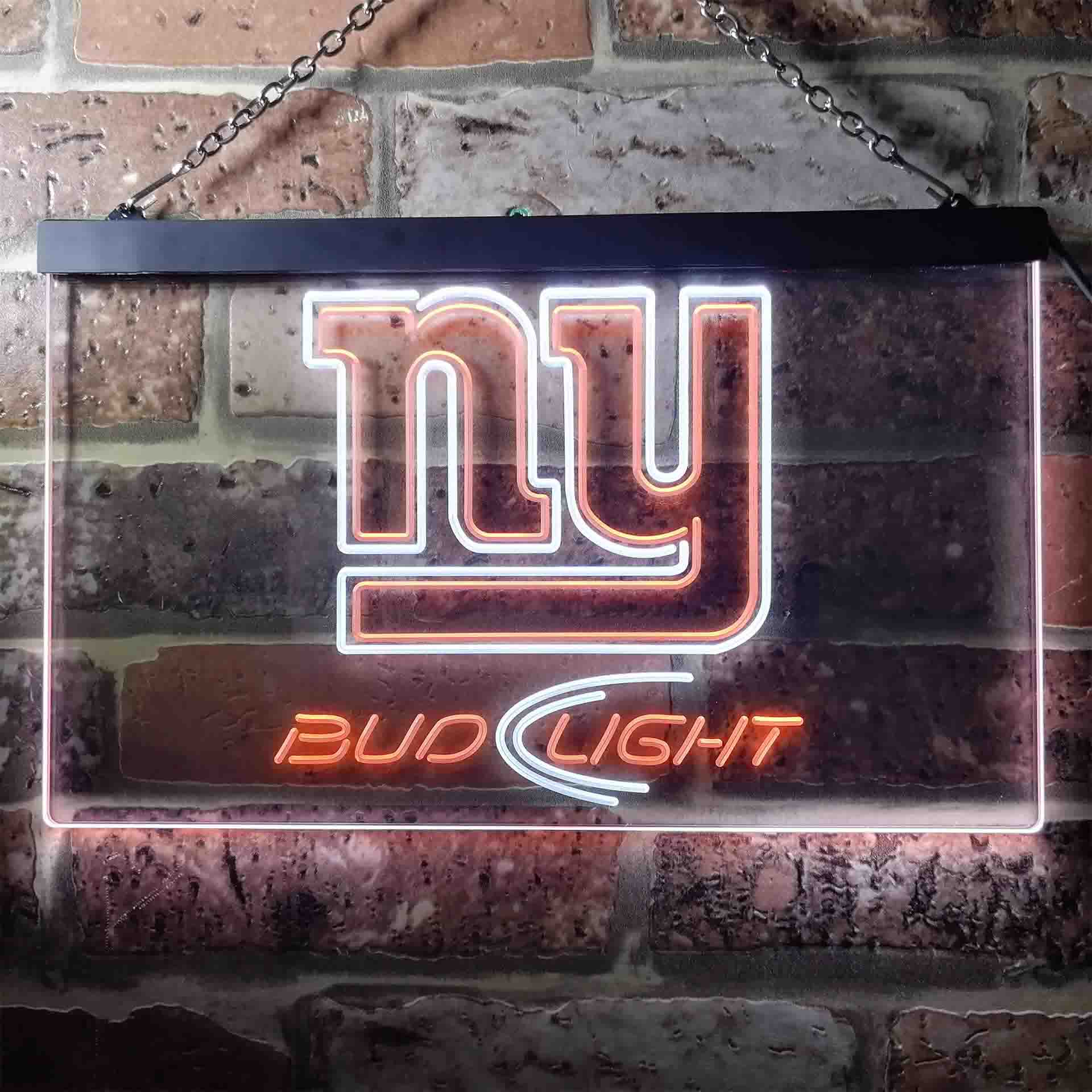 Bud Light New York Giants Dual Color LED Neon Sign led lab cave