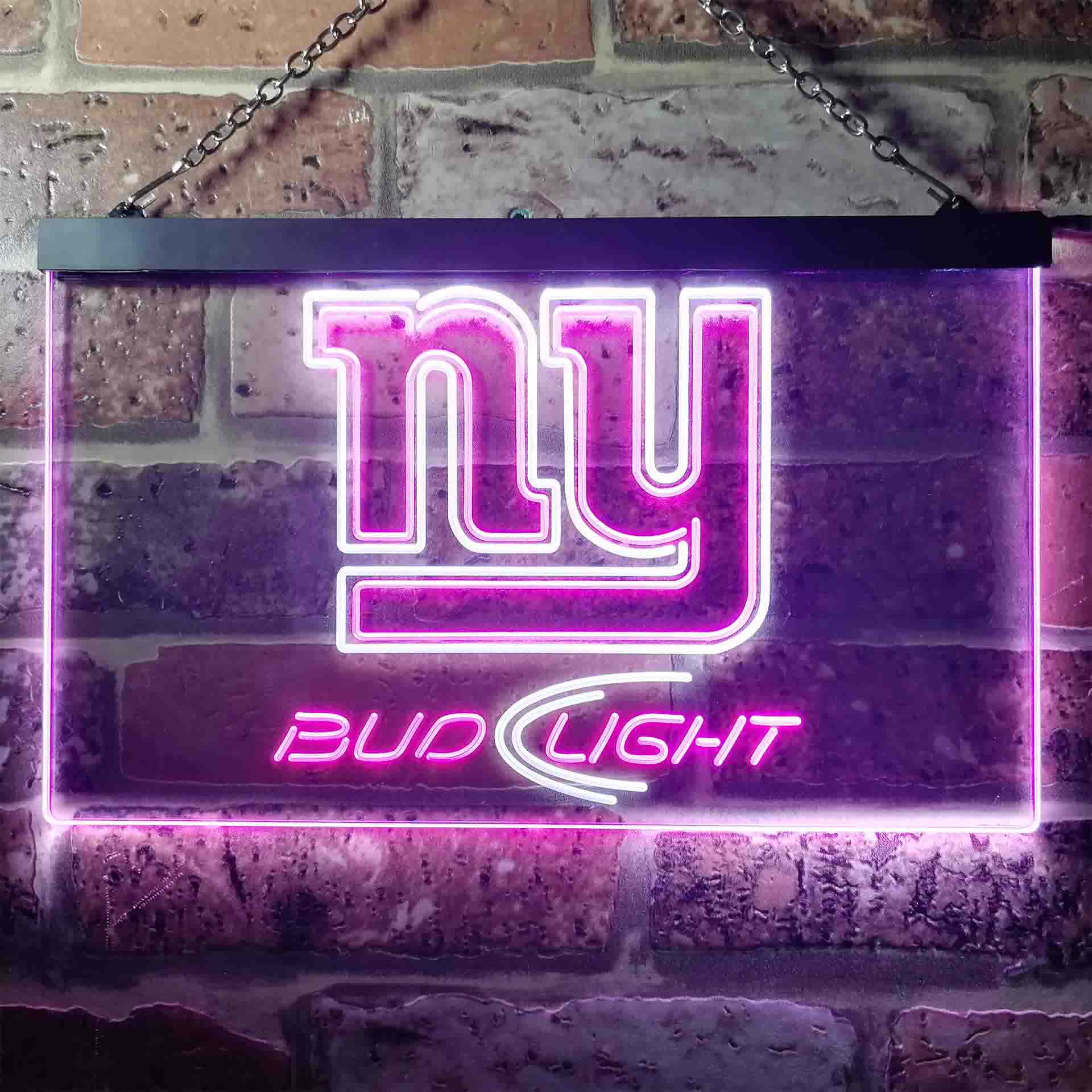 Bud Light New York Giants Dual Color LED Neon Sign led lab cave