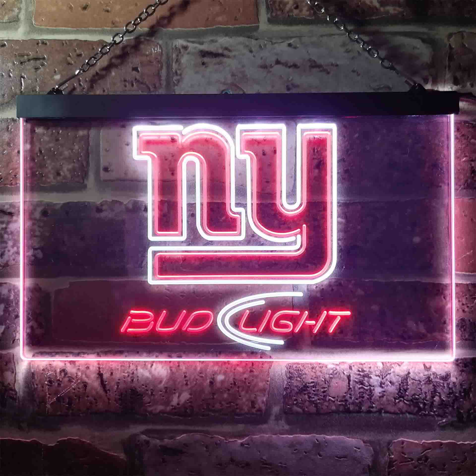 Bud Light New York Giants Dual Color LED Neon Sign led lab cave