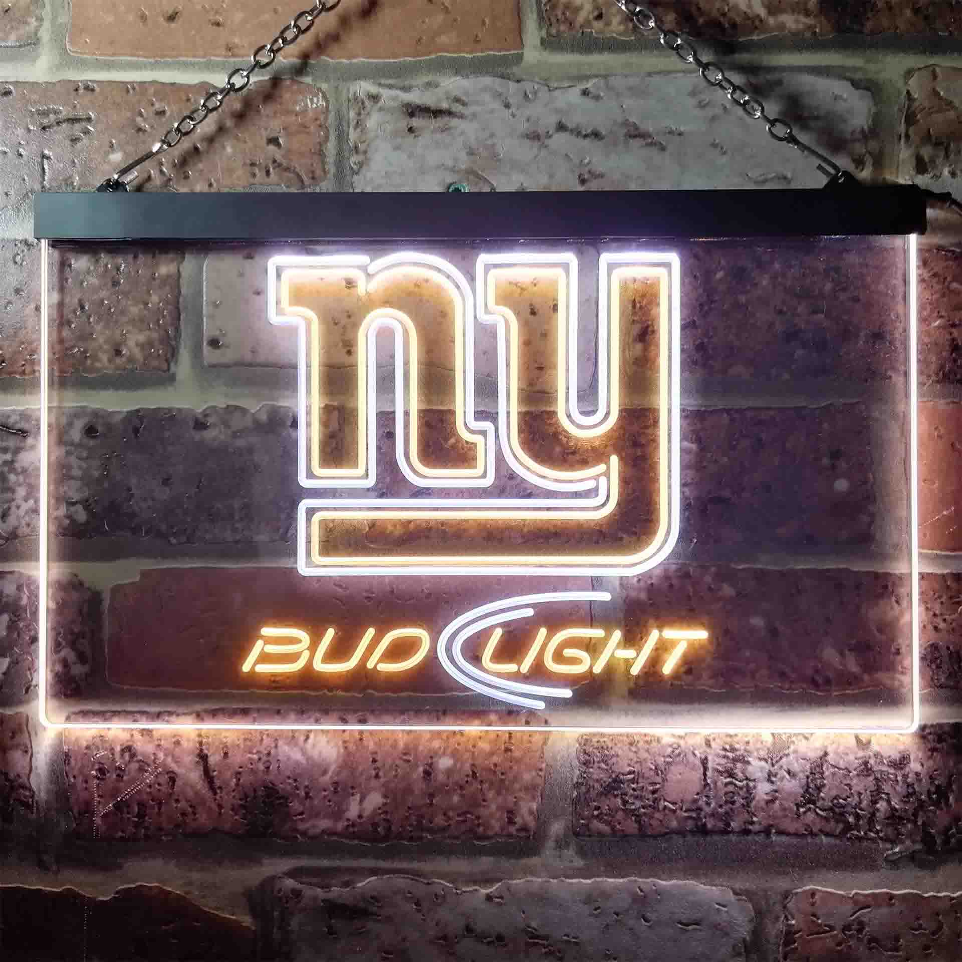 Bud Light New York Giants Dual Color LED Neon Sign led lab cave