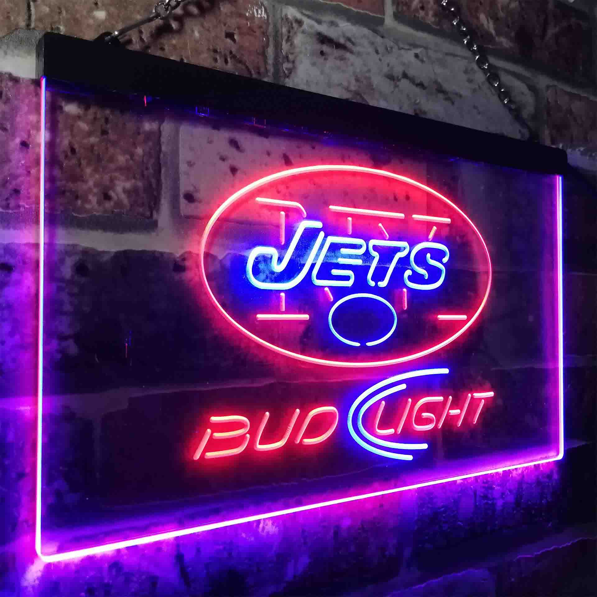 New York Jets Bud Light Neon-Like Led Light Sign