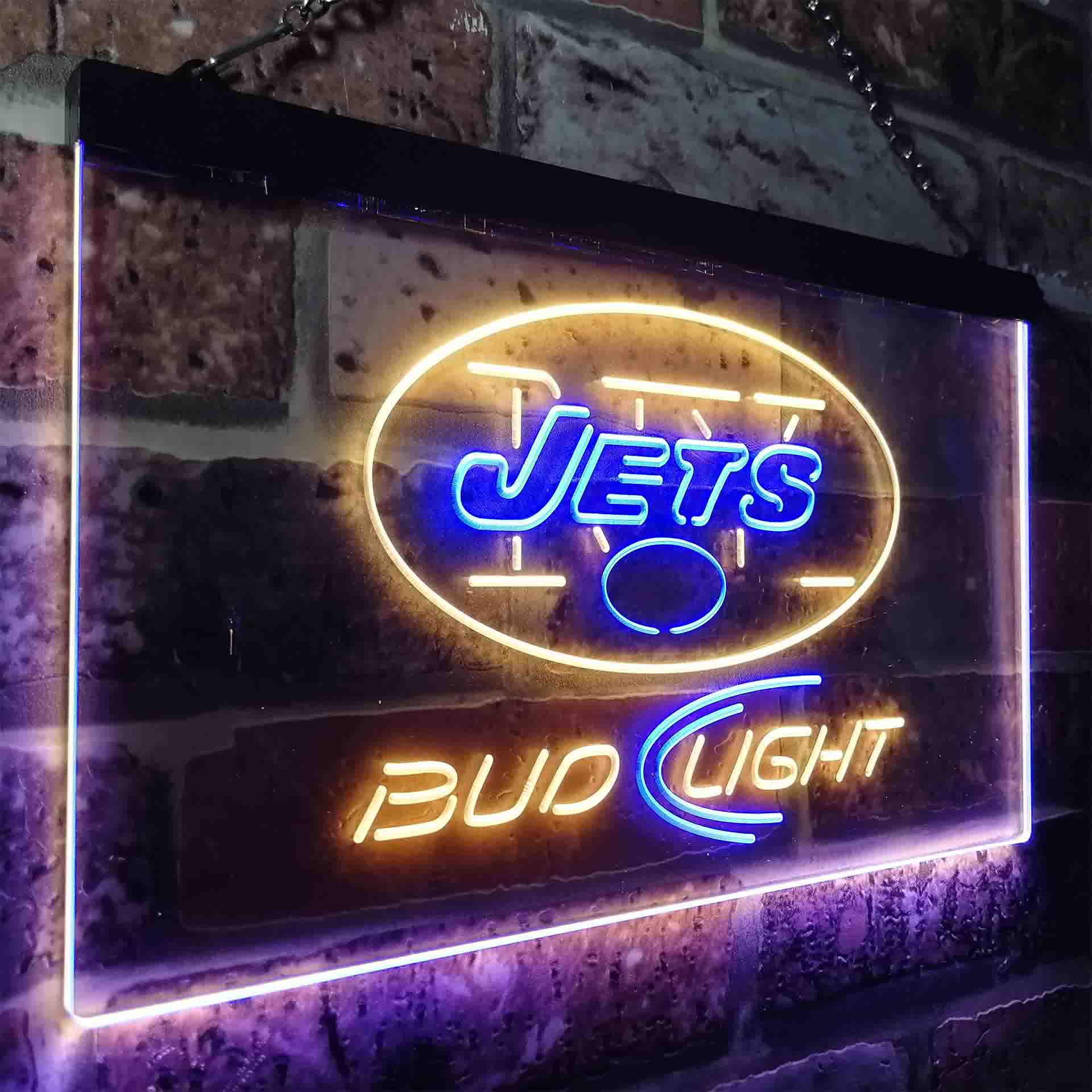 New York Jets Bud Light Neon-Like Led Light Sign